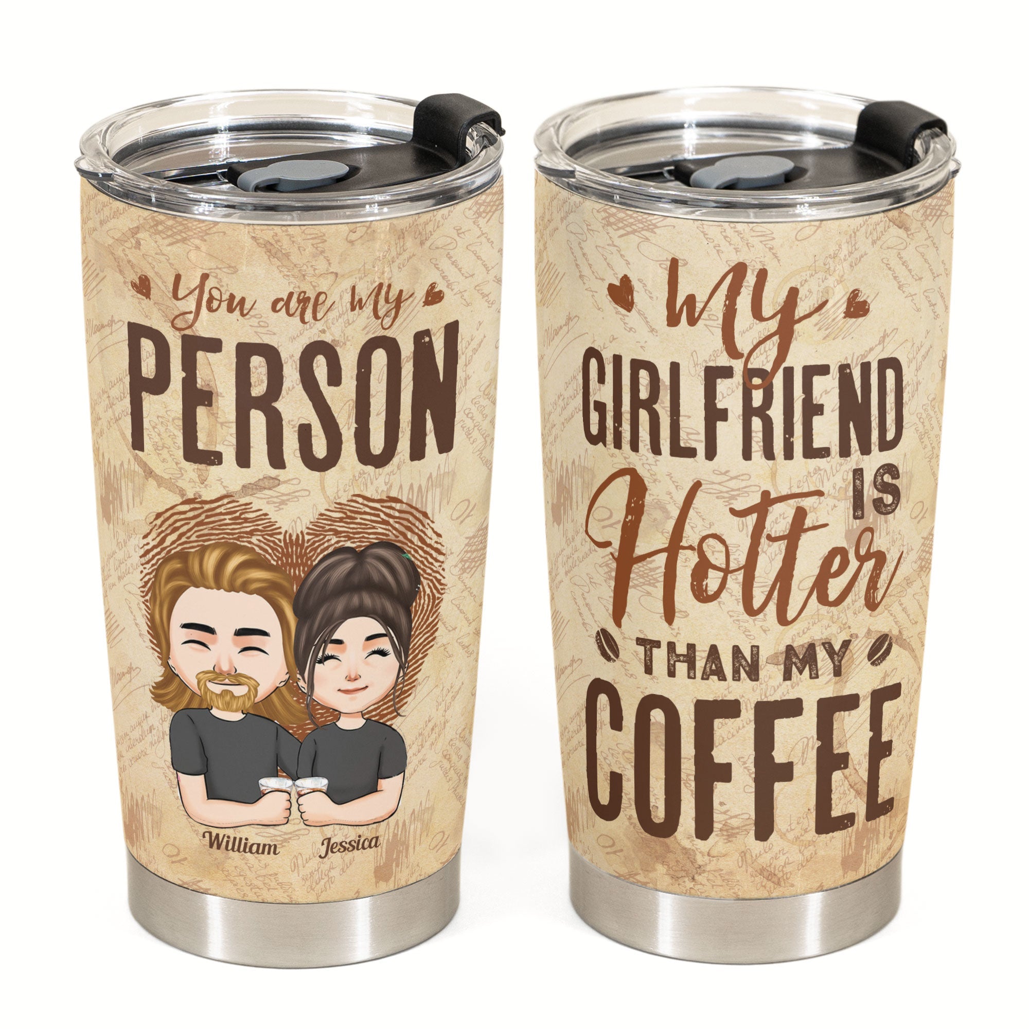 My Wife Is Hotter Than My Coffee - Personalized Tumbler Cup - Anniversary, Birthday Gift For Couple, Wife, Girlfriend