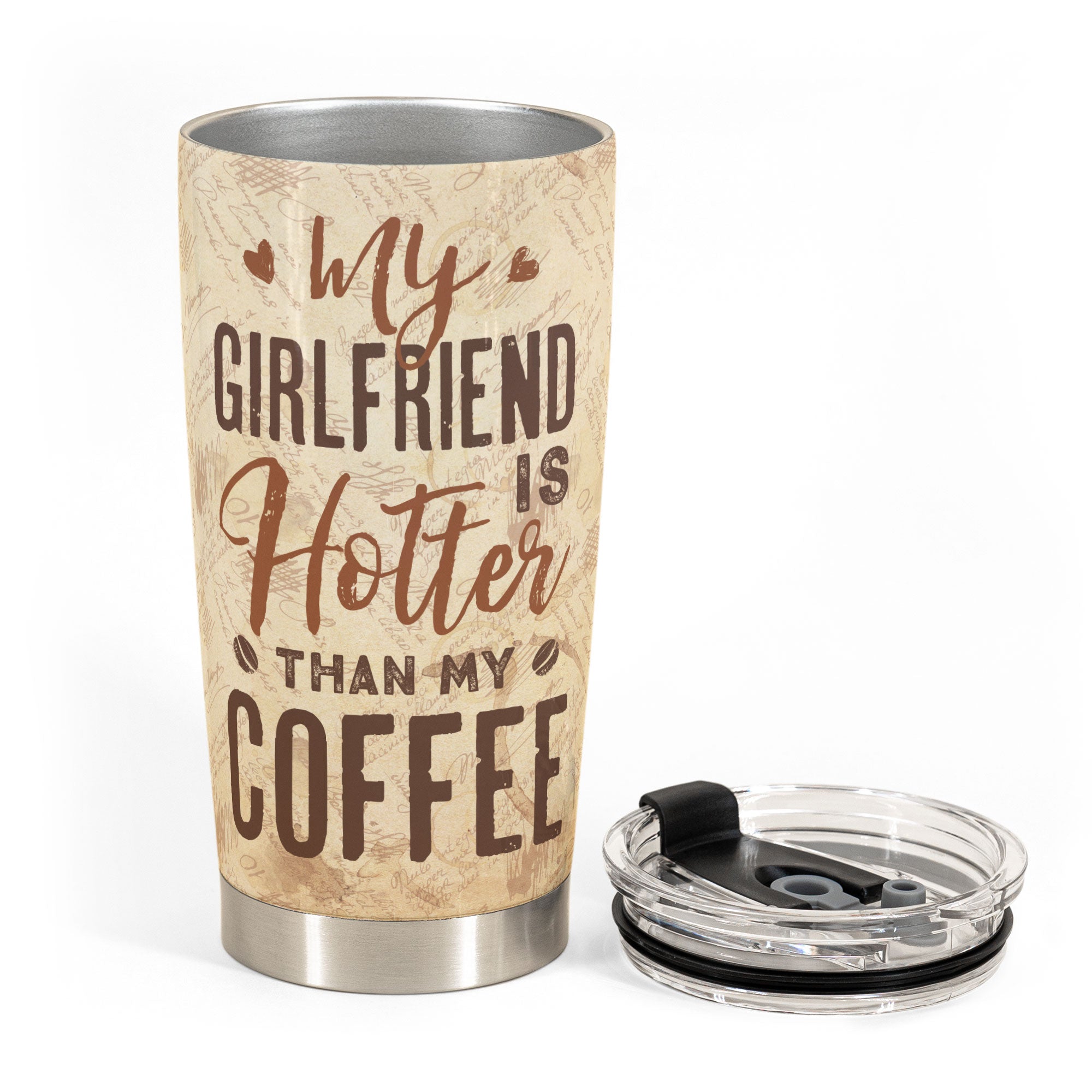 My Wife Is Hotter Than My Coffee - Personalized Tumbler Cup - Anniversary, Birthday Gift For Couple, Wife, Girlfriend