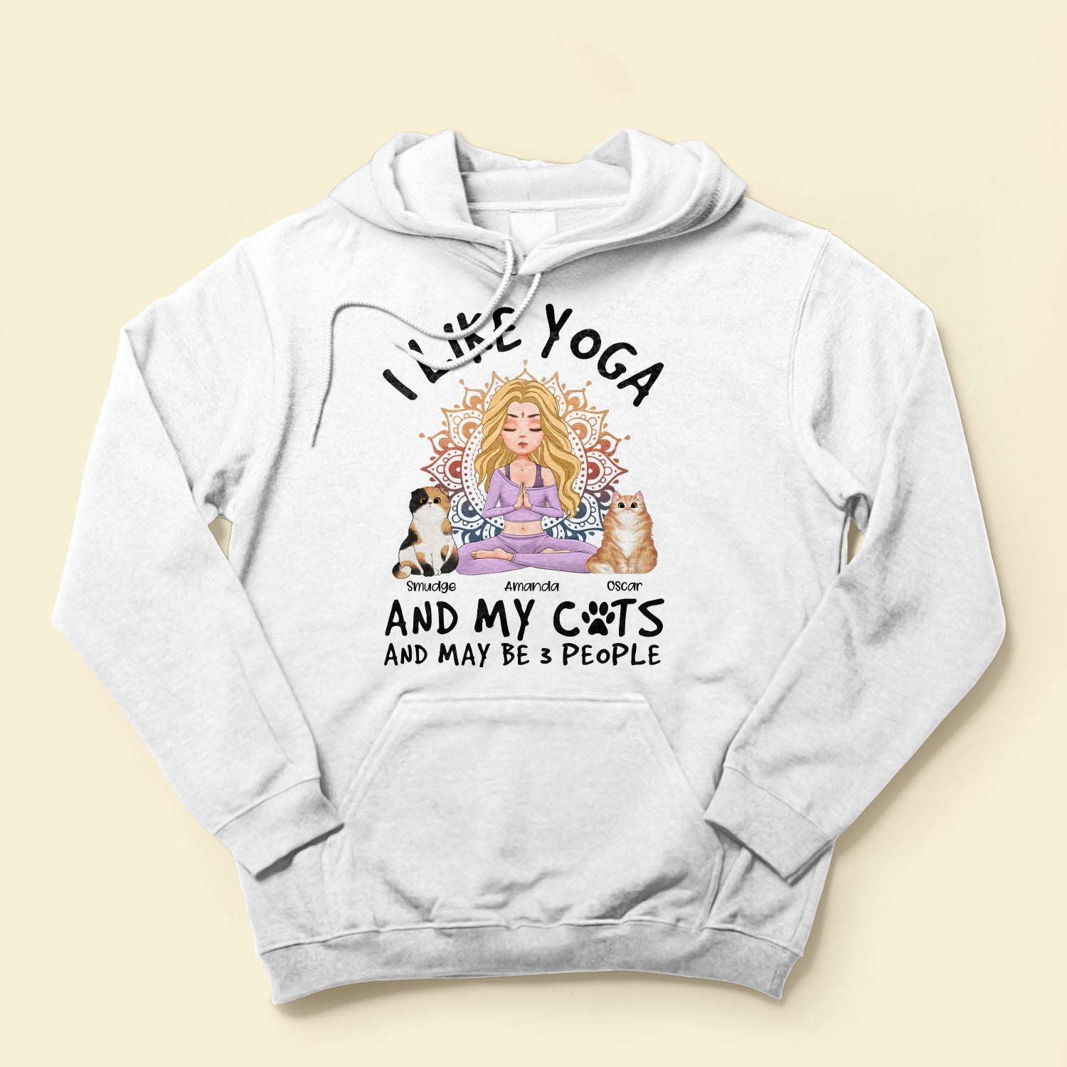 Namast'ay Home With My Cat - Personalized Shirt - Gift For Yoga Lover - Yoga Girl Illustration