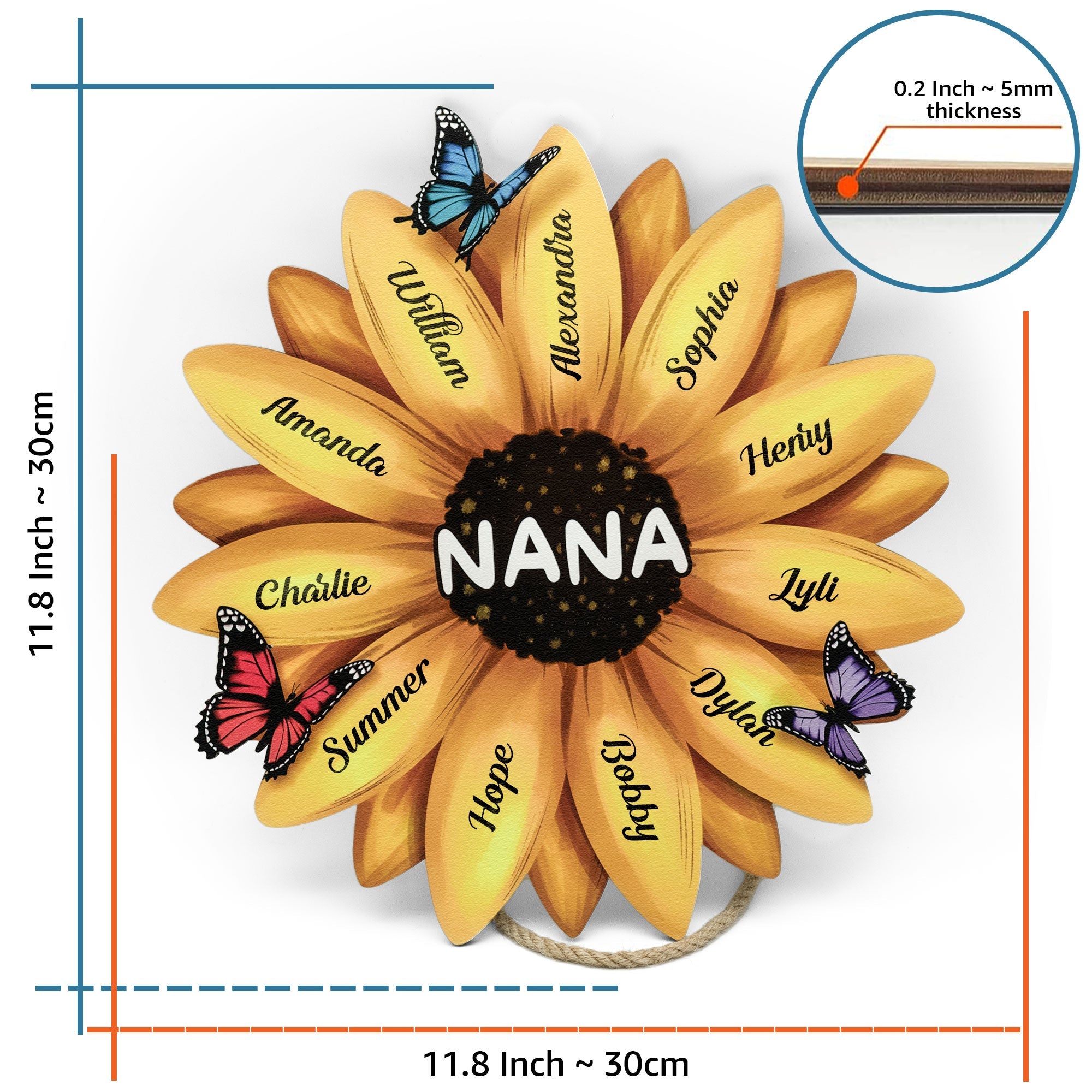 Nana Sunflower - Personalized Wood Sign