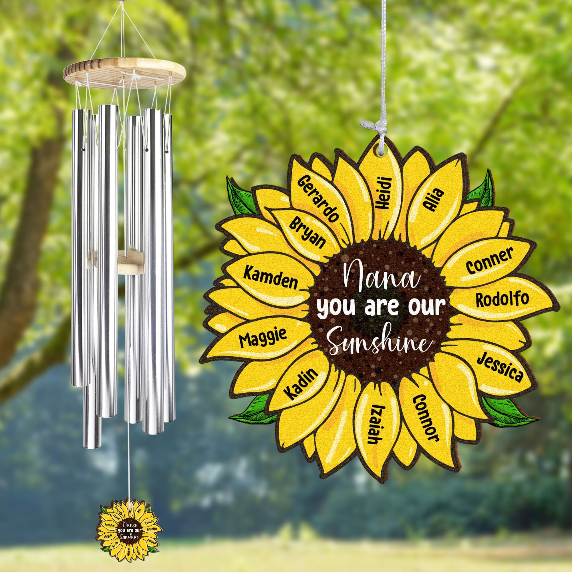 Nana You Are Our Sunshine - Personalized Wind Chimes