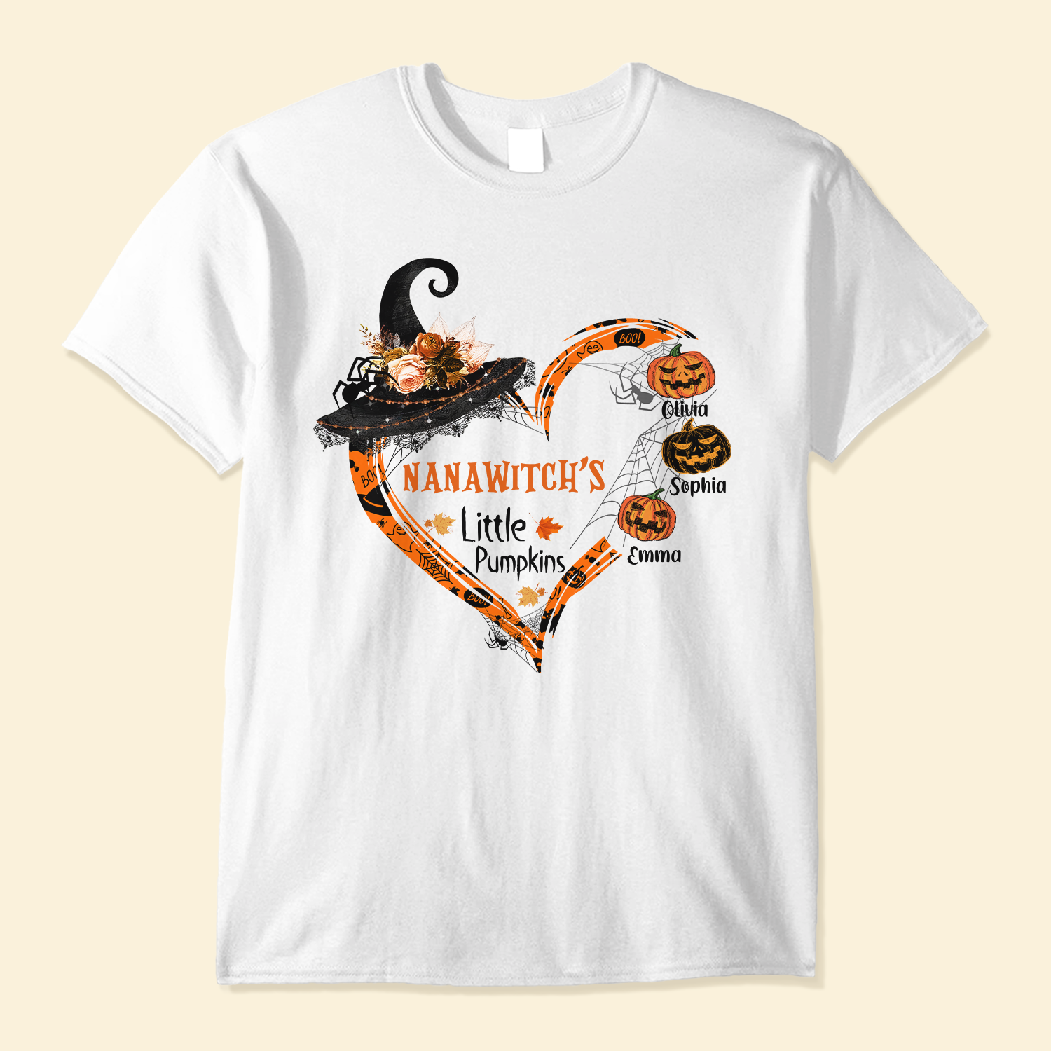 Nanawitch's Little Pumpkins - Personalized Shirt - Halloween Gift For Grandmother