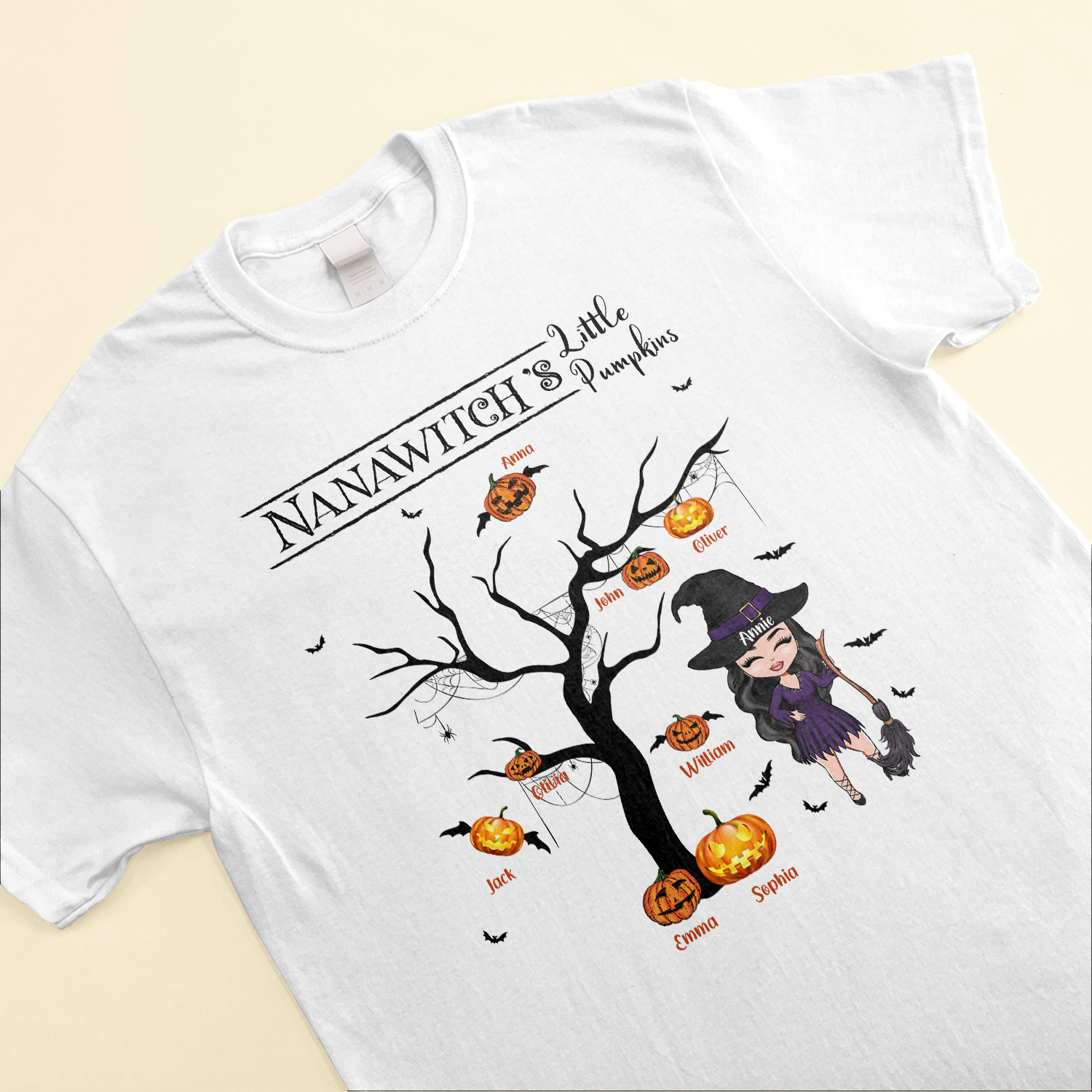 Nanawitch's little pumpkins - Personalized Shirt - Halloween Gift For Grandmother - Chibi Witch