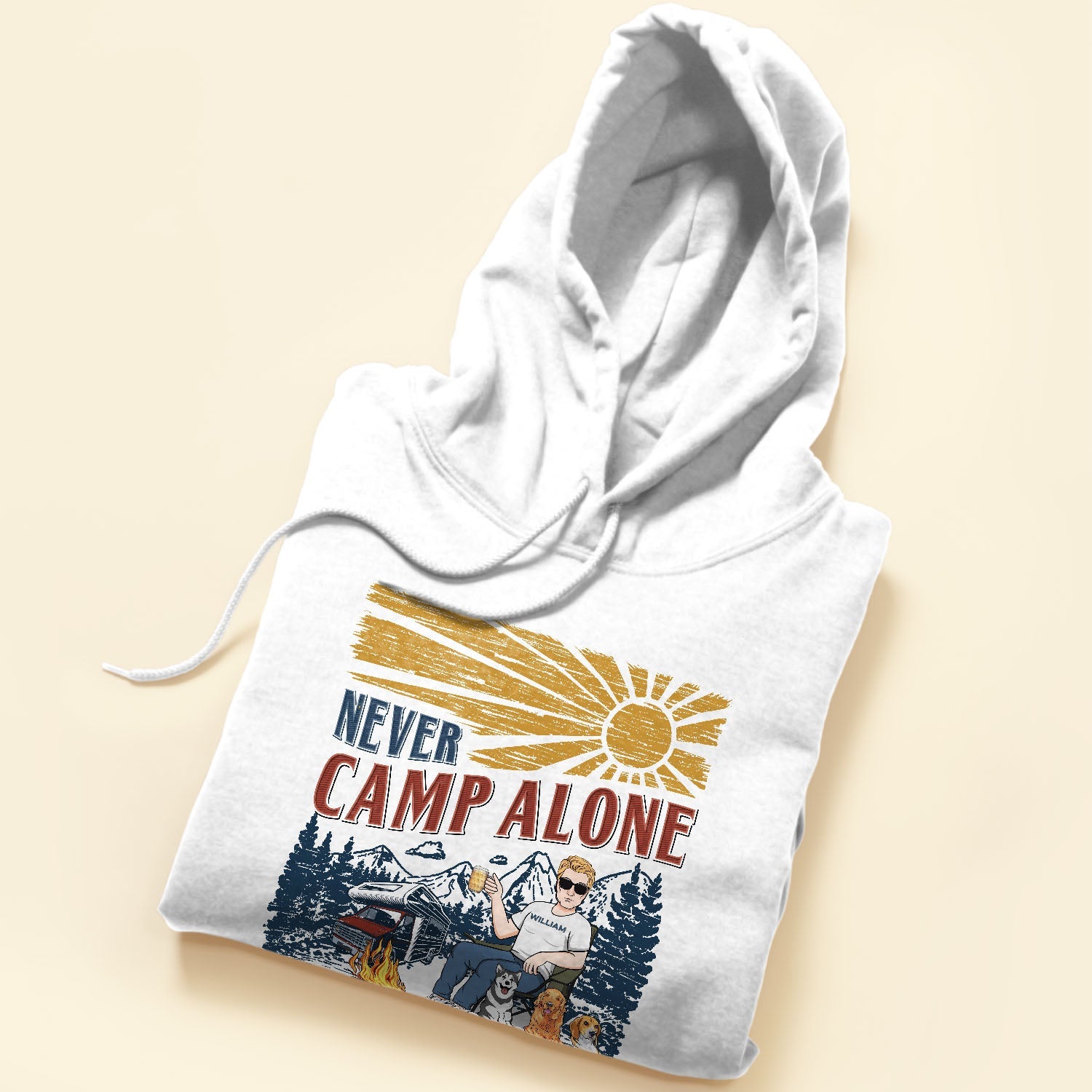 Never Camp Alone - Personalized Shirt - Birthday Gift For Camper, Camping Lover, Man, Woman