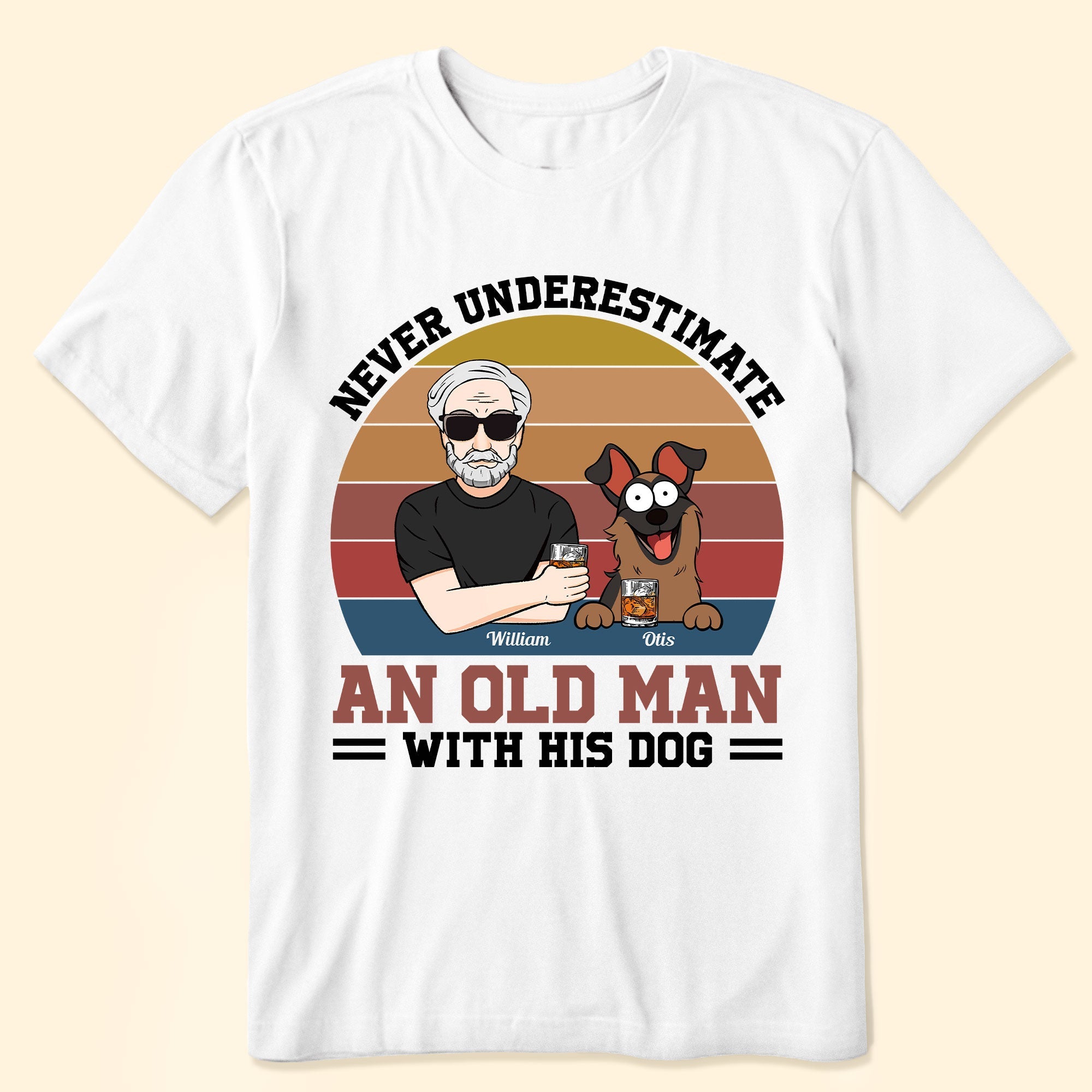 Never Underestimate An Old Man With His Dogs - Personalized Shirt