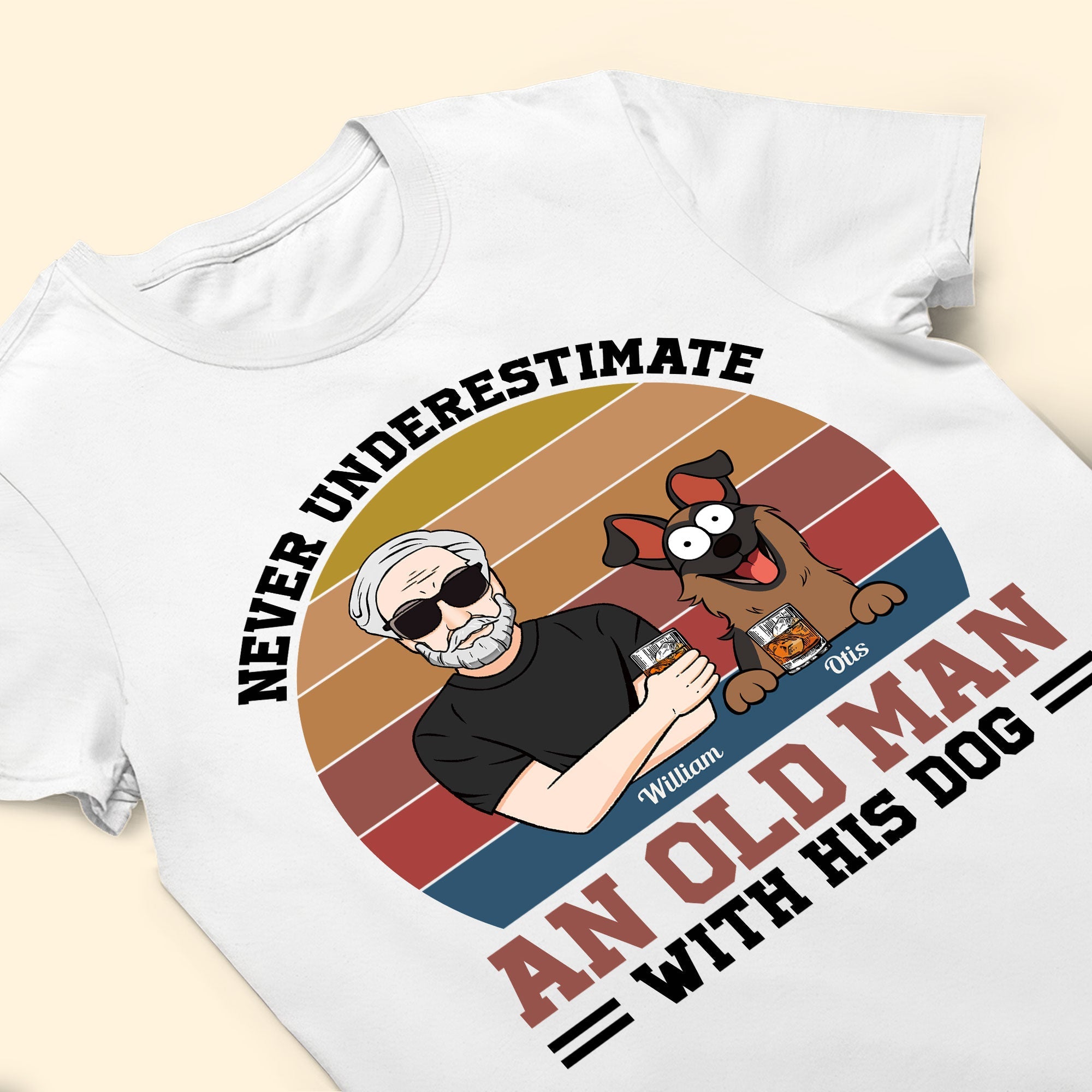 Never Underestimate An Old Man With His Dogs - Personalized Shirt