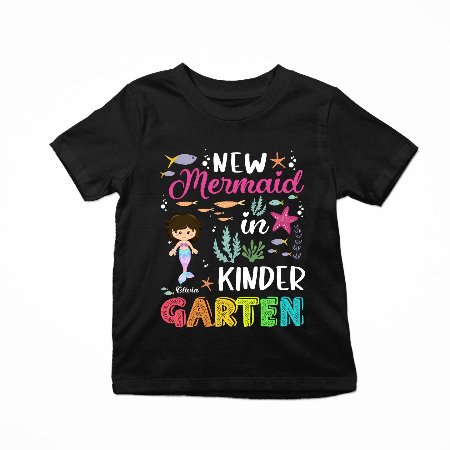 New Mermaid In Kindergarten, 1st Grade, 2nd Grade - Personalized Shirt - Back To School Gift For Student Kids, Son, Daughter