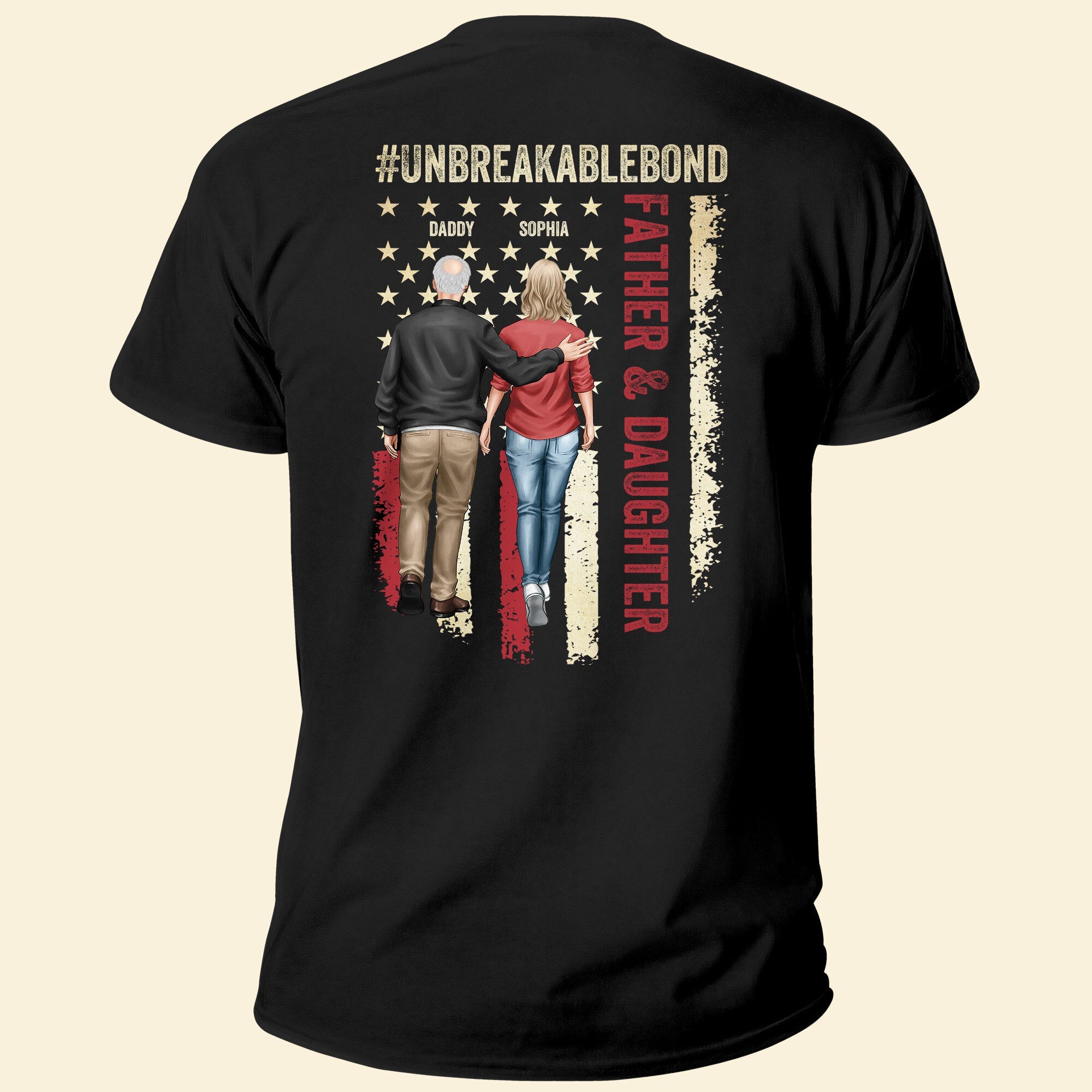 New Version Unbreakable Bond - Father & Daughter - Personalized Back Printed Shirt