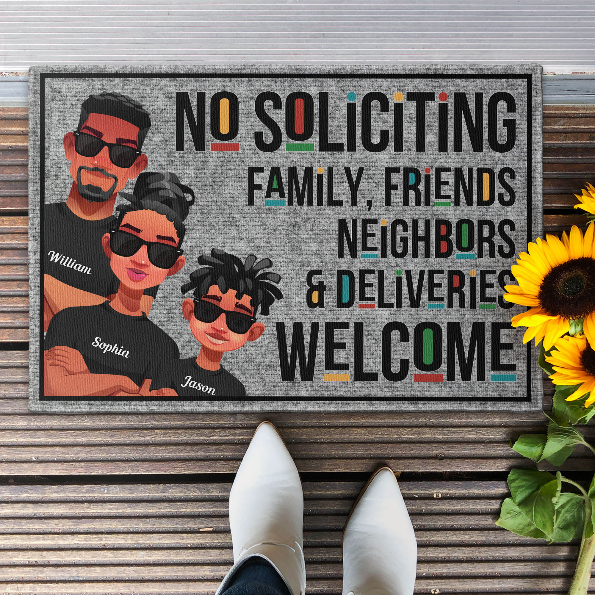 No Soliciting  - Personalized Doormat