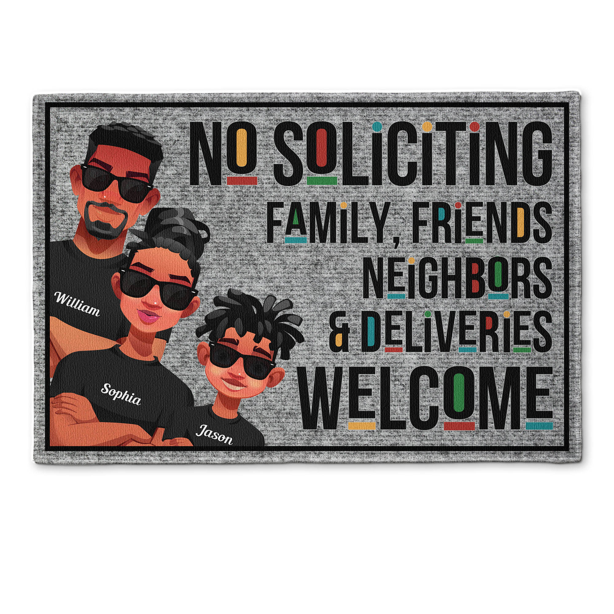 No Soliciting  - Personalized Doormat