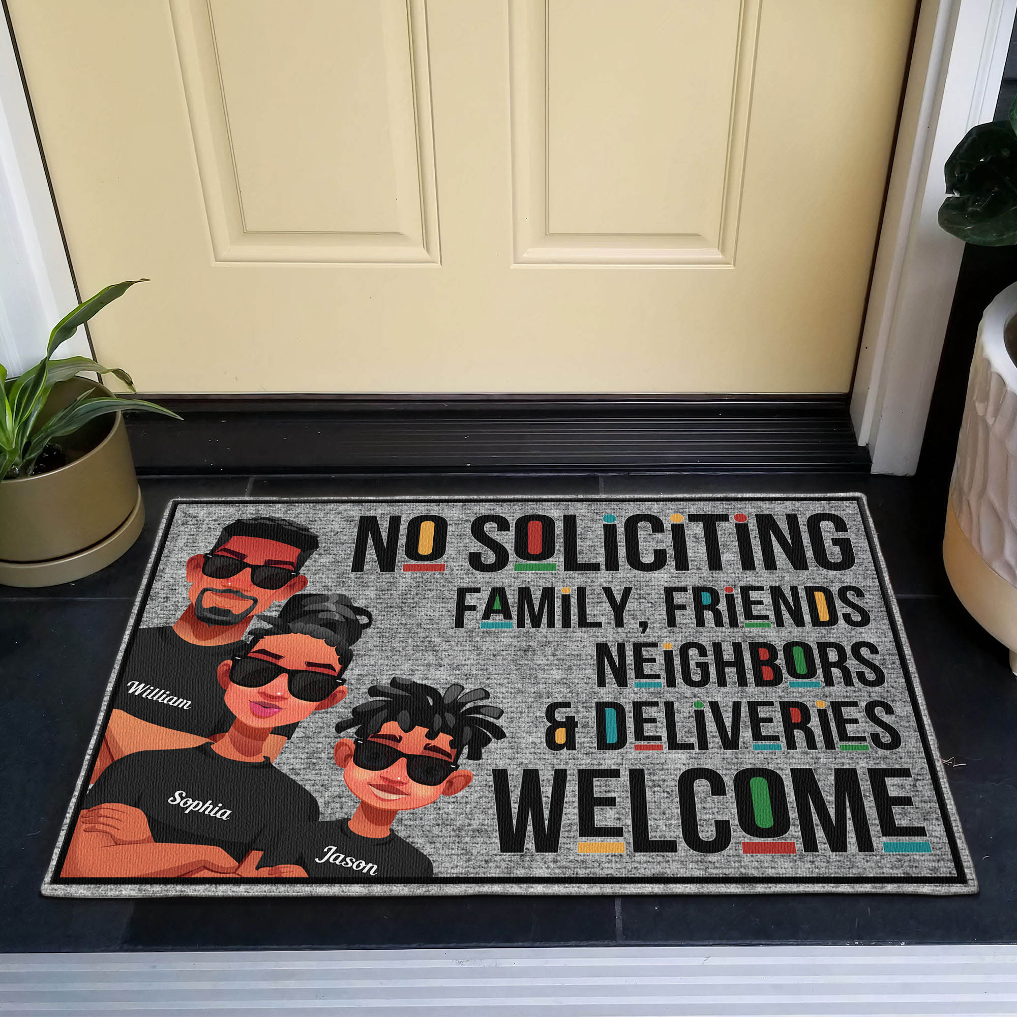 No Soliciting  - Personalized Doormat