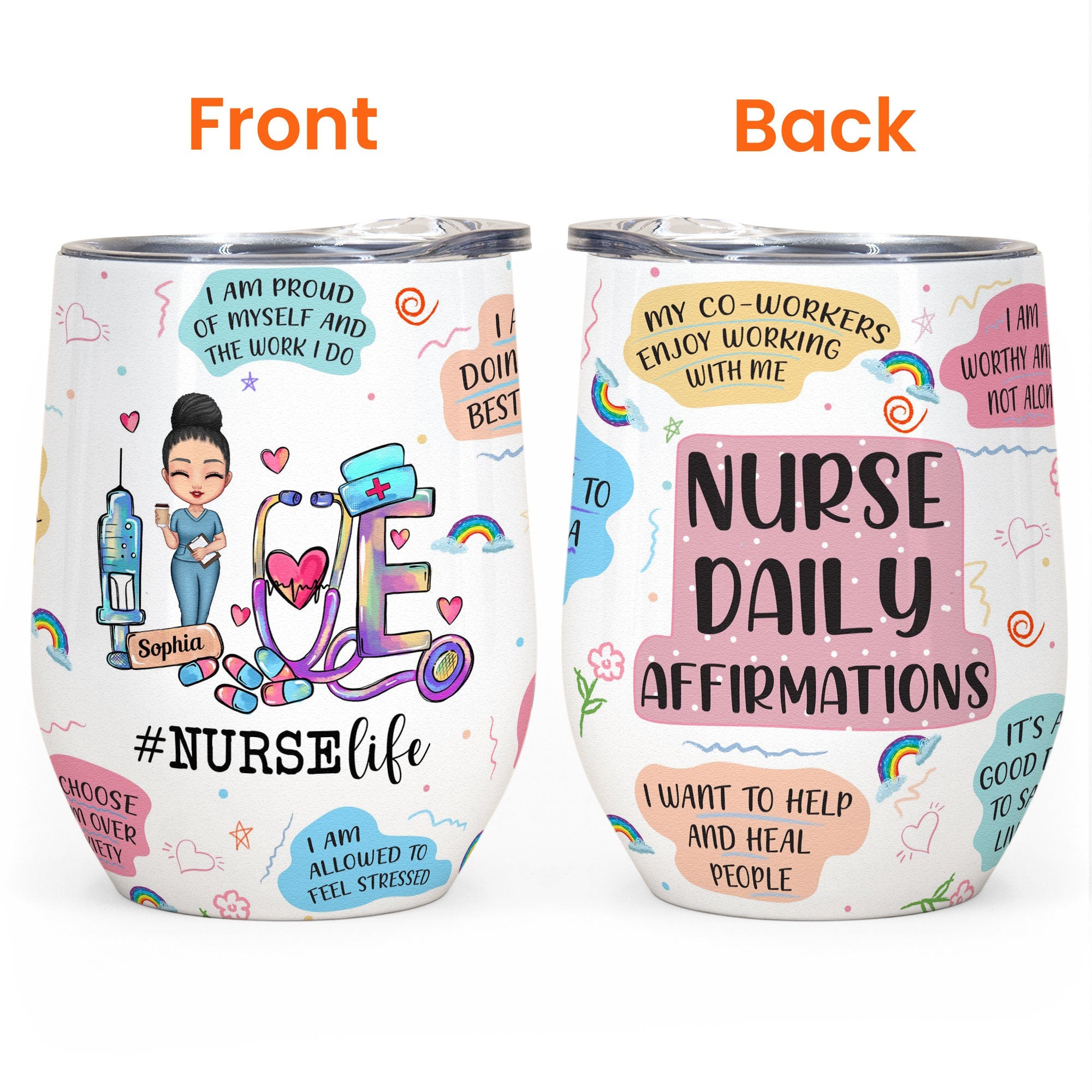 Nurse Daily Affirmations - Personalized Wine Tumbler