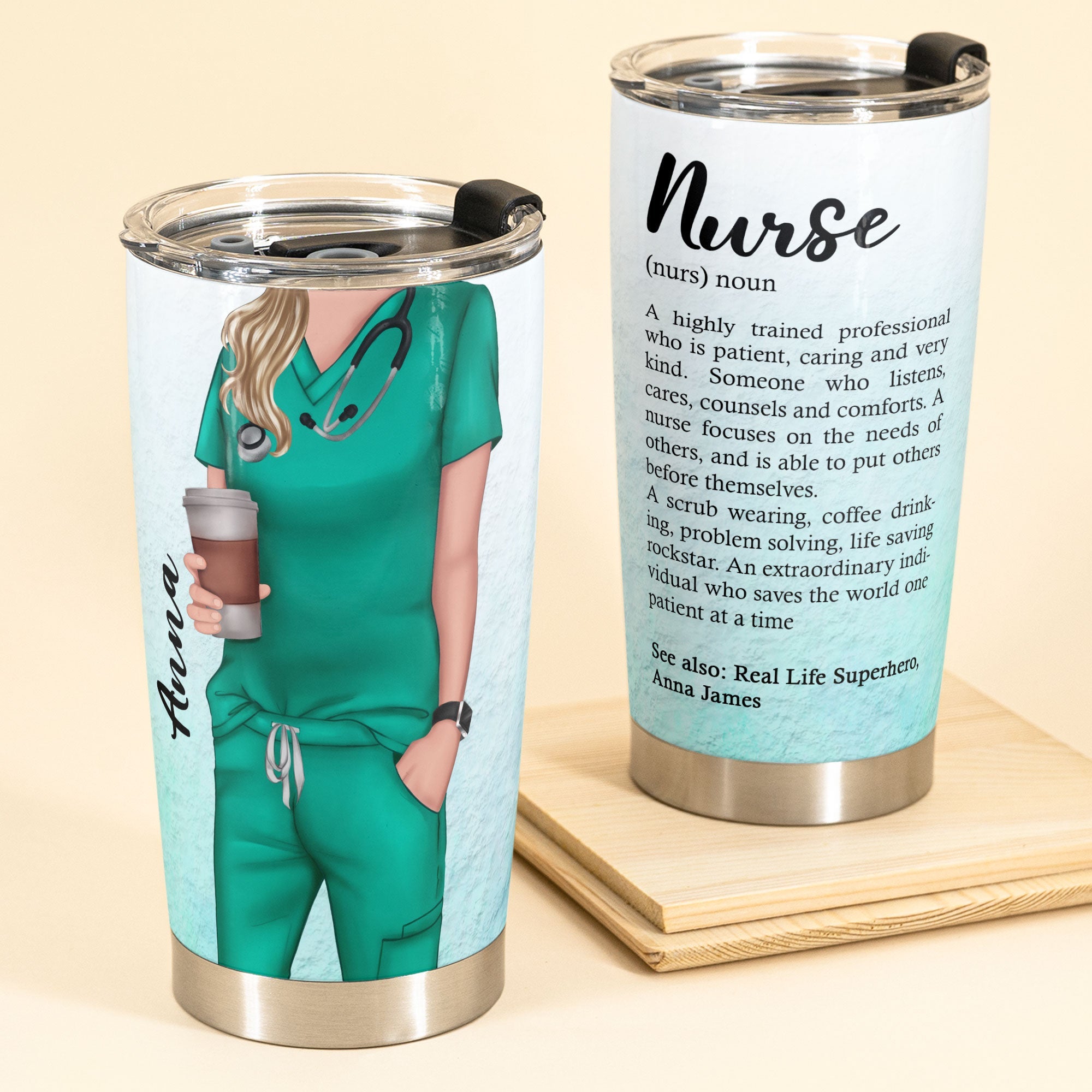 Nurse Definition - Personalized Tumbler Cup - Birthday Gift For Nurse, Doctor, Cna, Lpn, Lvn, Rn