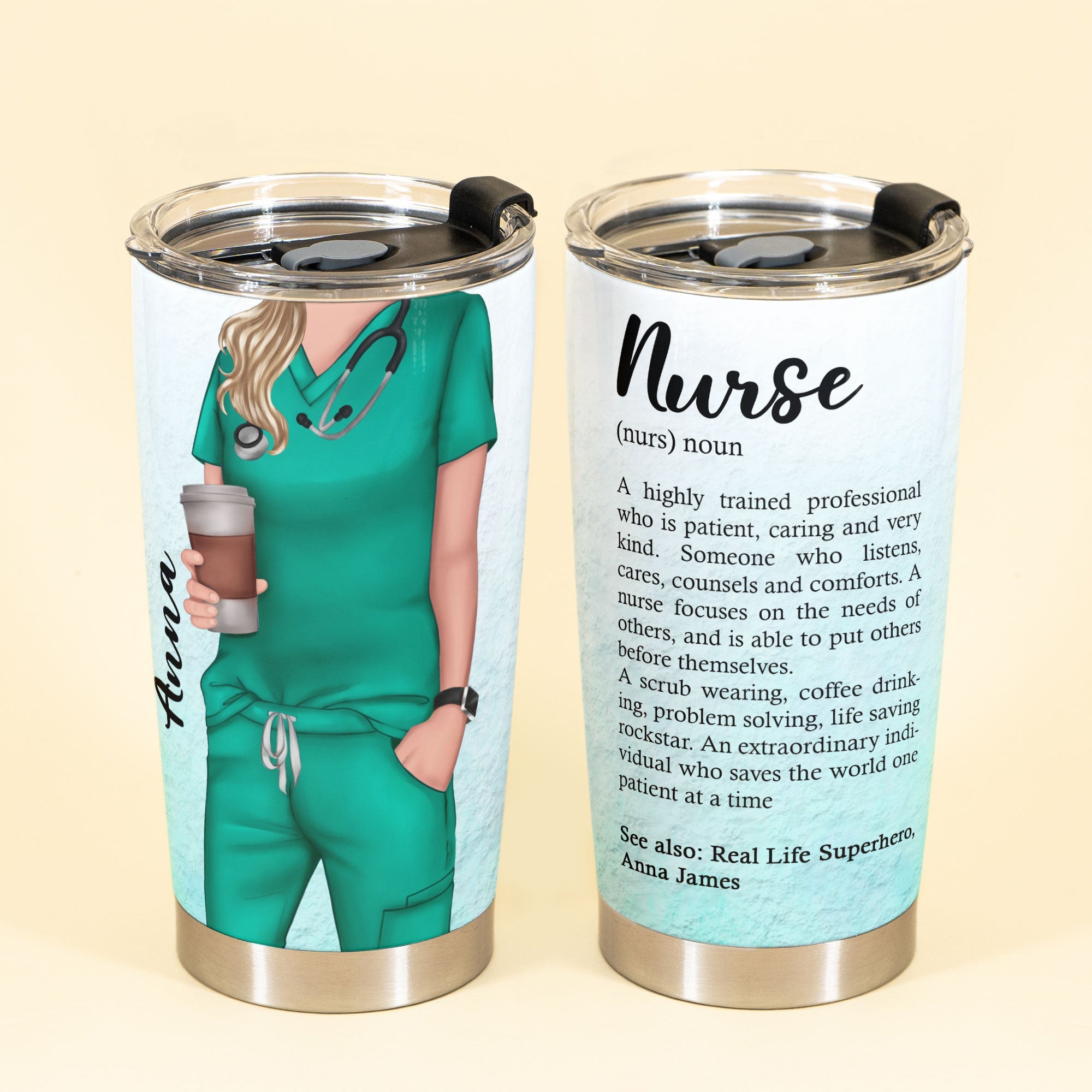 Nurse Definition - Personalized Tumbler Cup - Birthday Gift For Nurse, Doctor, Cna, Lpn, Lvn, Rn