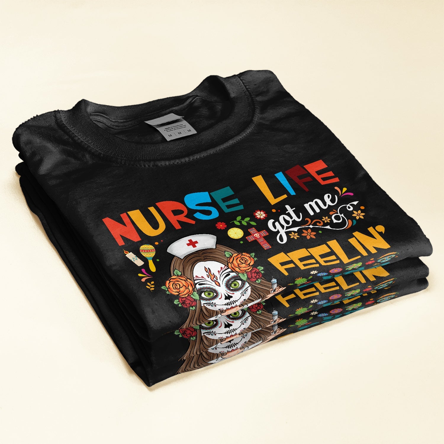 Nurse Life Got Me Feelin' Un Poco Loco - Personalized Shirt - Day Of The Dead Gift For Nurses