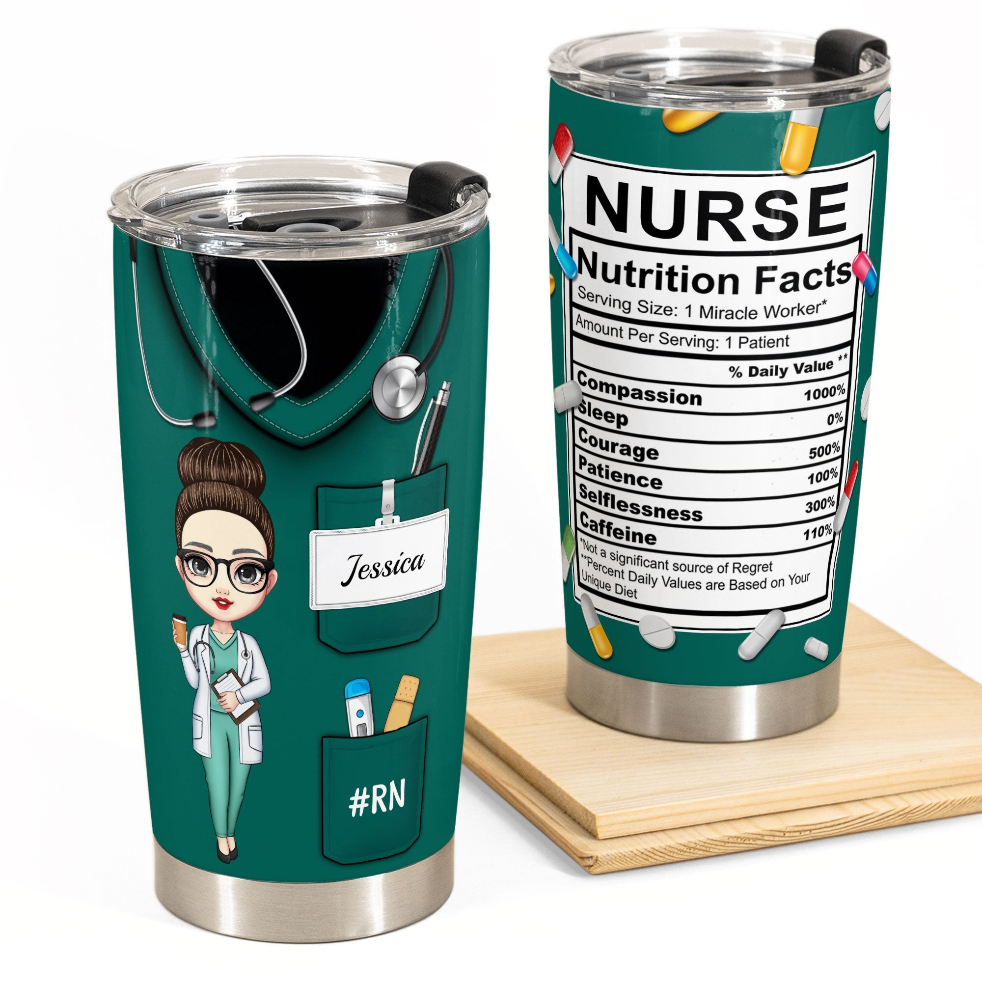 Nurse Nutrition Facts New Version - Personalized Tumbler Cup