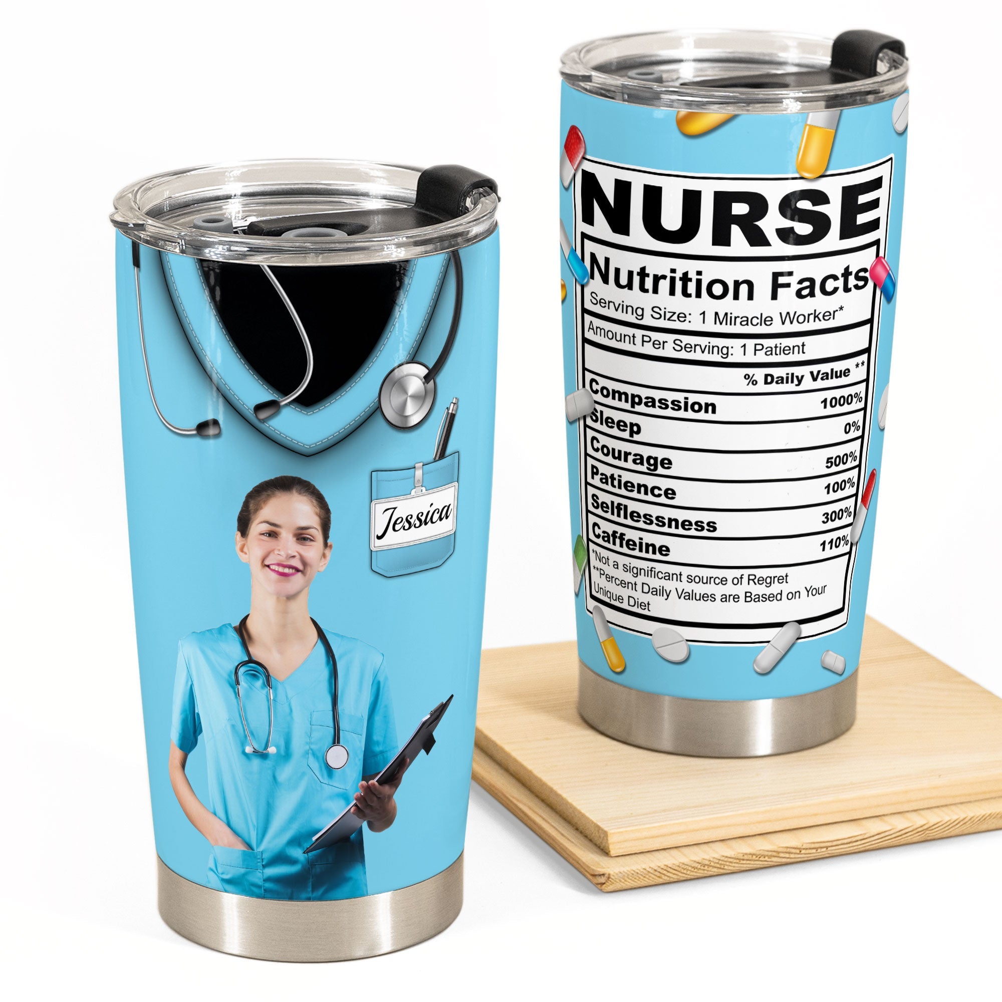 Nurse Nutrition Facts - Personalized Phtoo Tumbler Cup