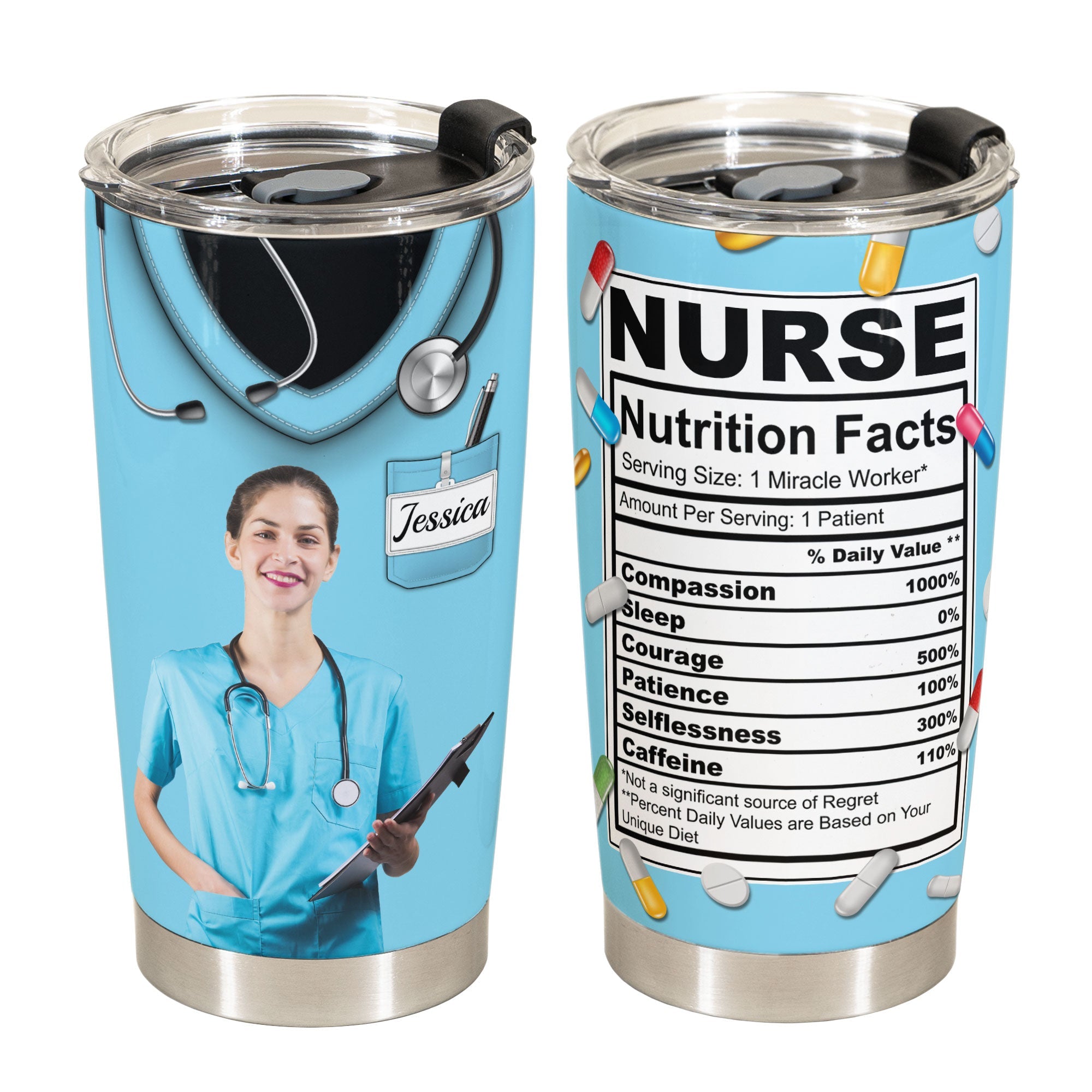 Nurse Nutrition Facts - Personalized Phtoo Tumbler Cup