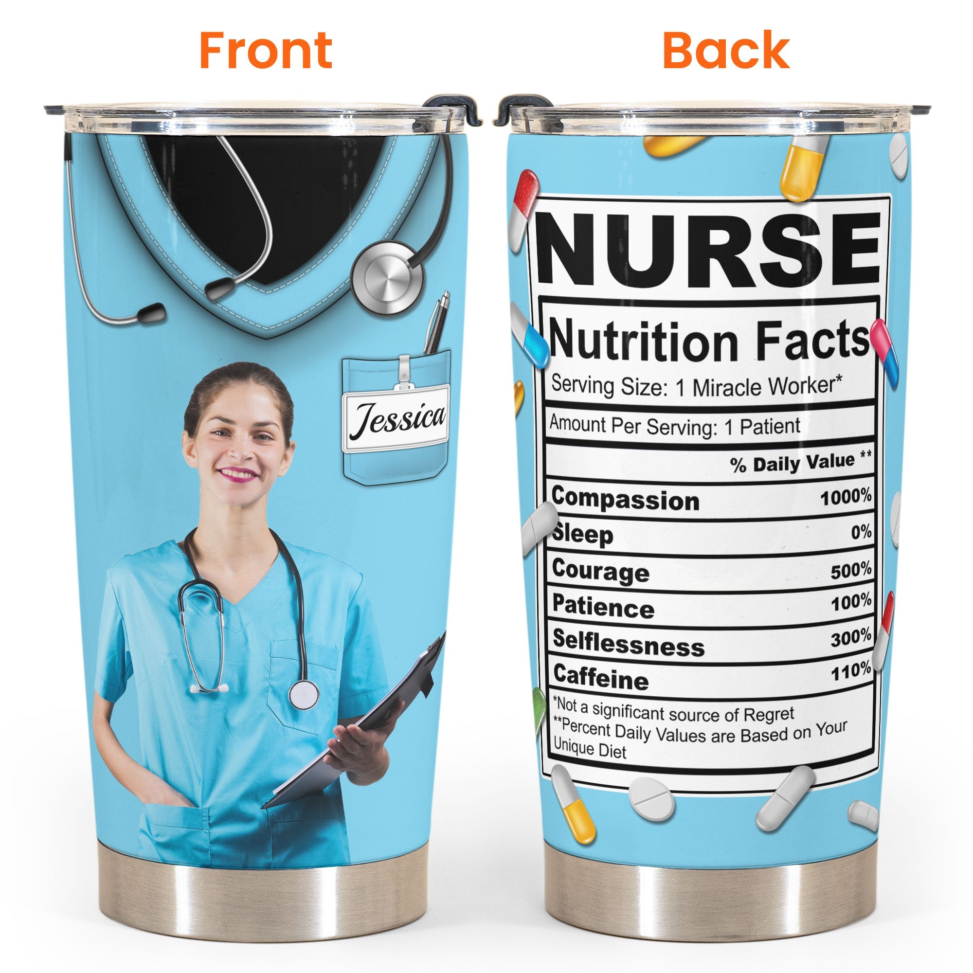 Nurse Nutrition Facts - Personalized Phtoo Tumbler Cup