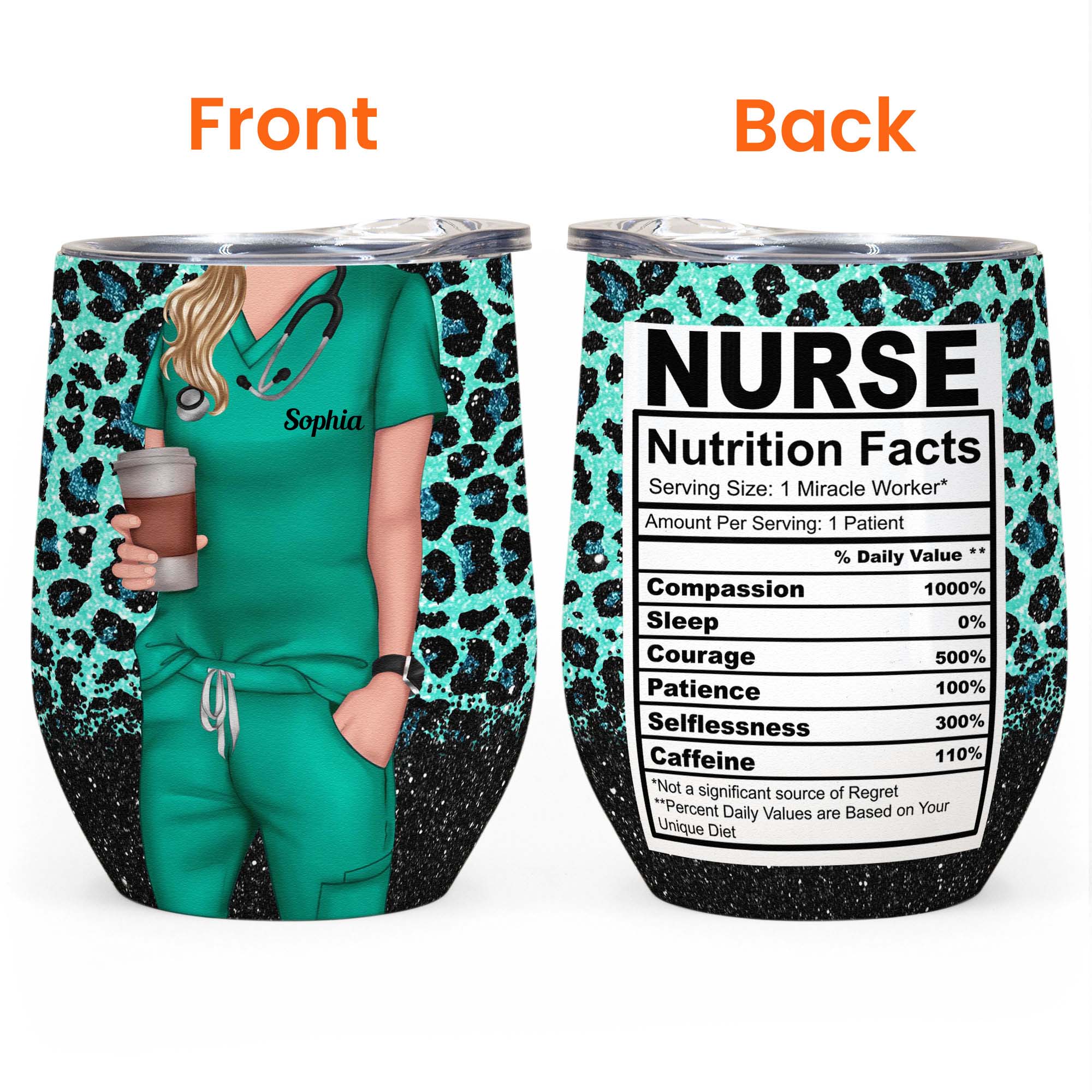 Nurse Nutrition Facts - Personalized Wine Tumbler