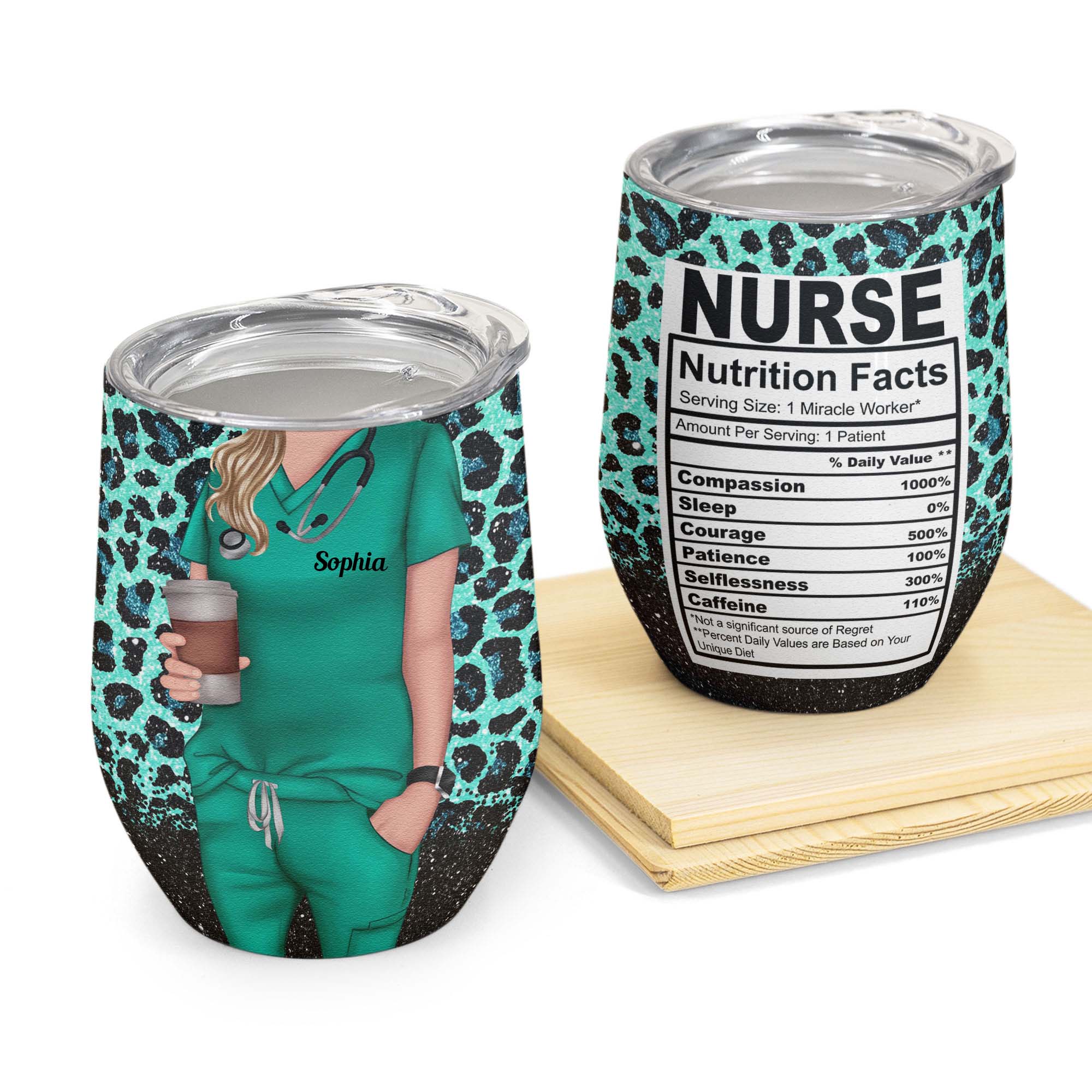 Nurse Nutrition Facts - Personalized Wine Tumbler