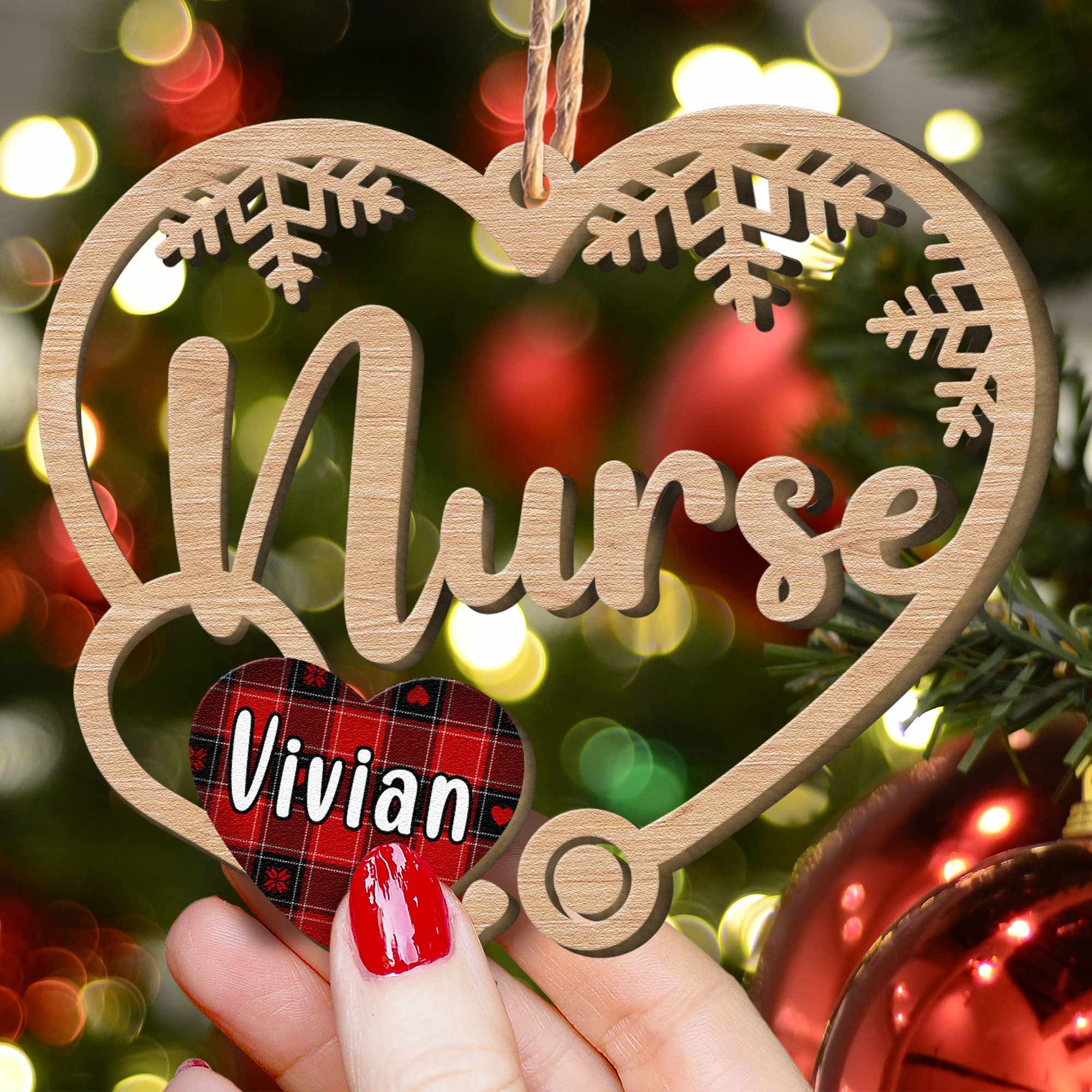 Nurse Ornament - Personalized Wooden Ornament