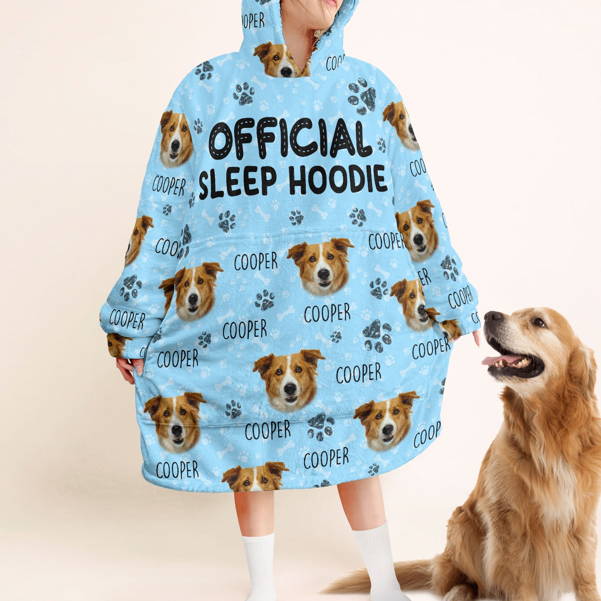 Official Sleep Hoodie - Personalized Hoodie Blanket - Birthday, Loving Gift For Dog Mom, Cat Mom, Cat Dad, Dog Dad, Pet Lover