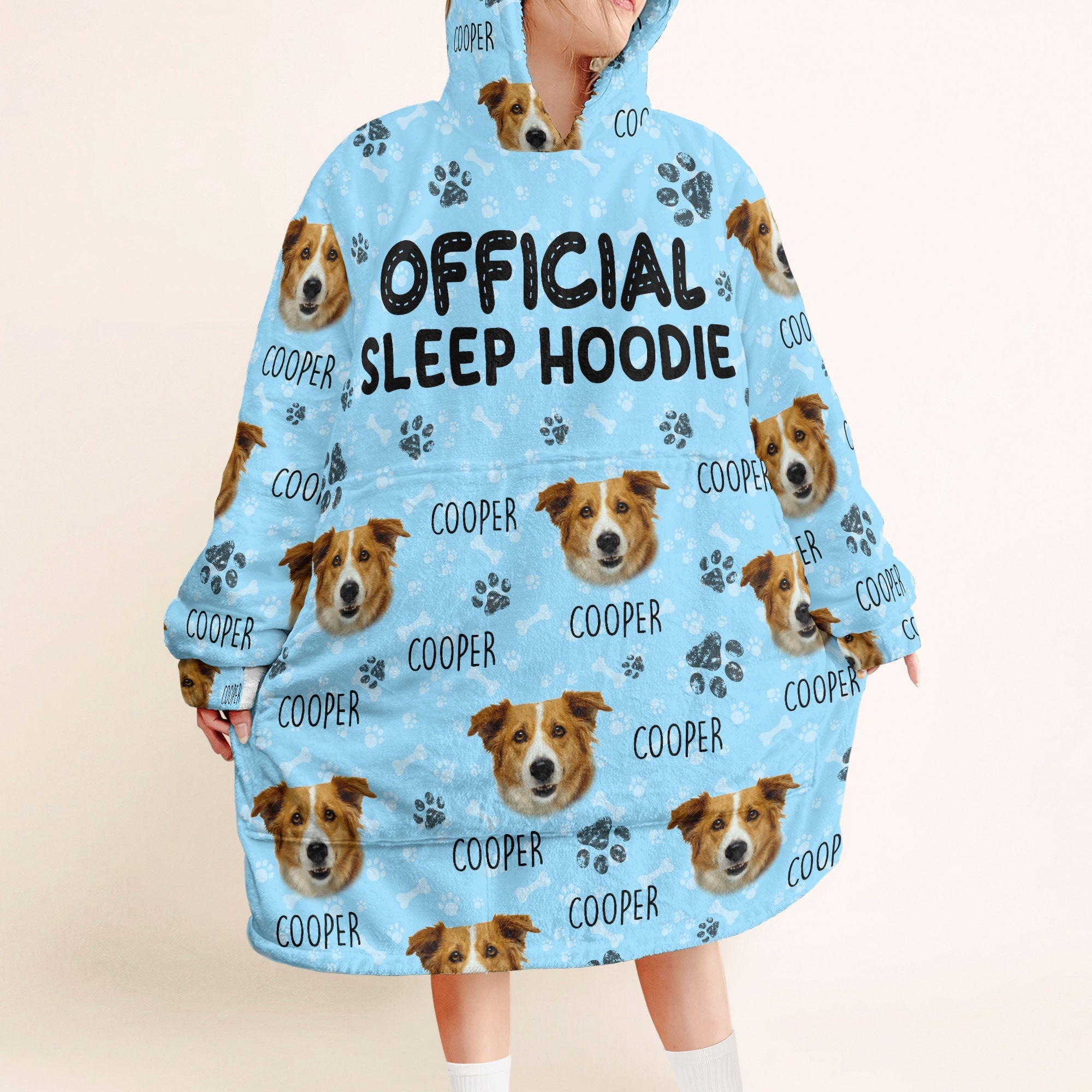 Official Sleep Hoodie - Personalized Hoodie Blanket - Birthday, Loving Gift For Dog Mom, Cat Mom, Cat Dad, Dog Dad, Pet Lover