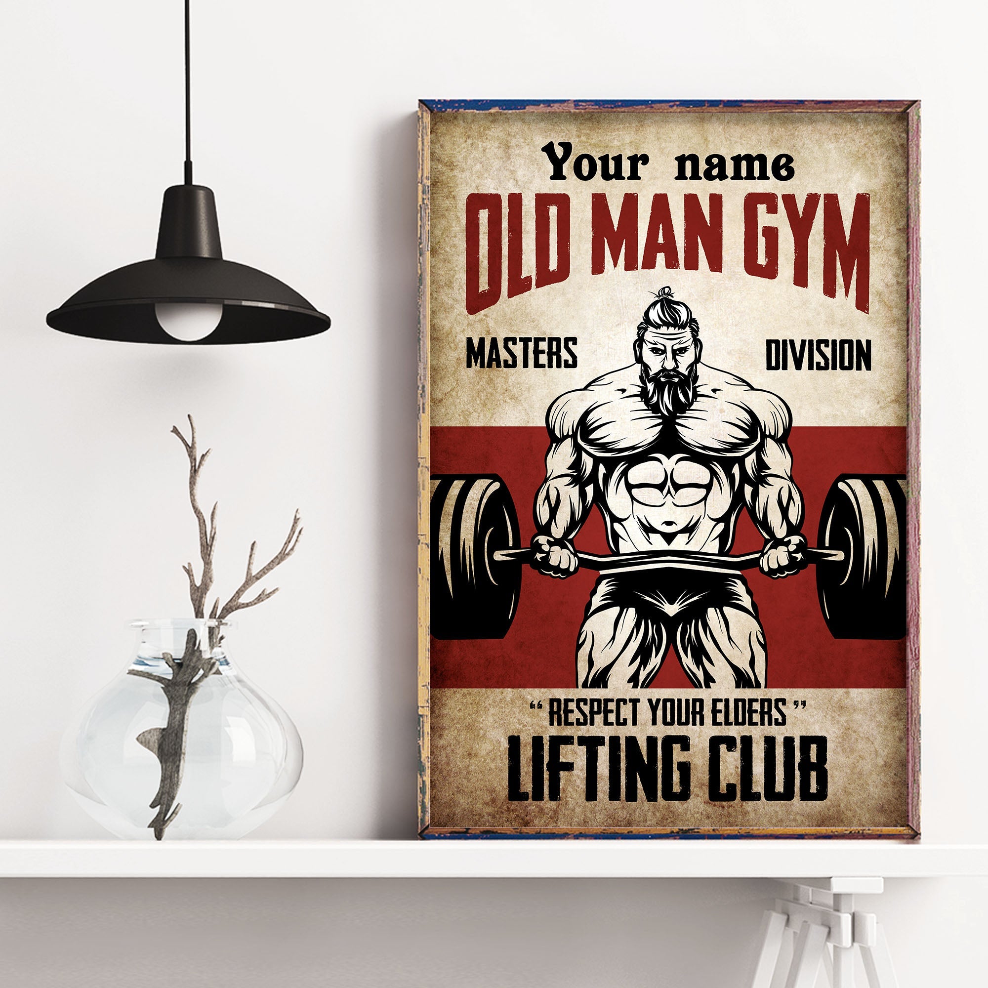 Old Man Gym - Personalized Poster/Canvas - Gift For Gymer - Old Man Lifting