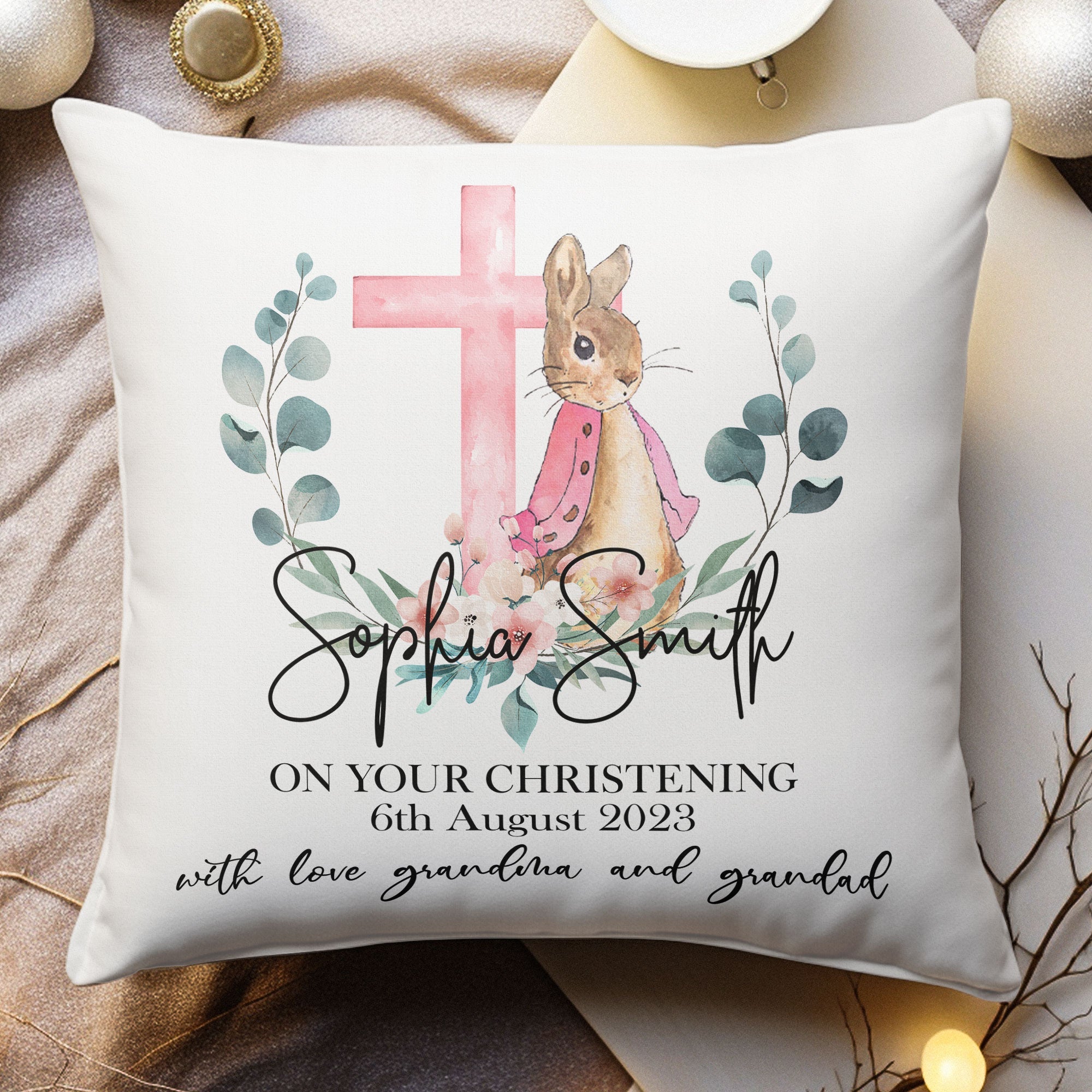 On Your Christening Baptism Gifts - Personalized Pillow (Insert Included)