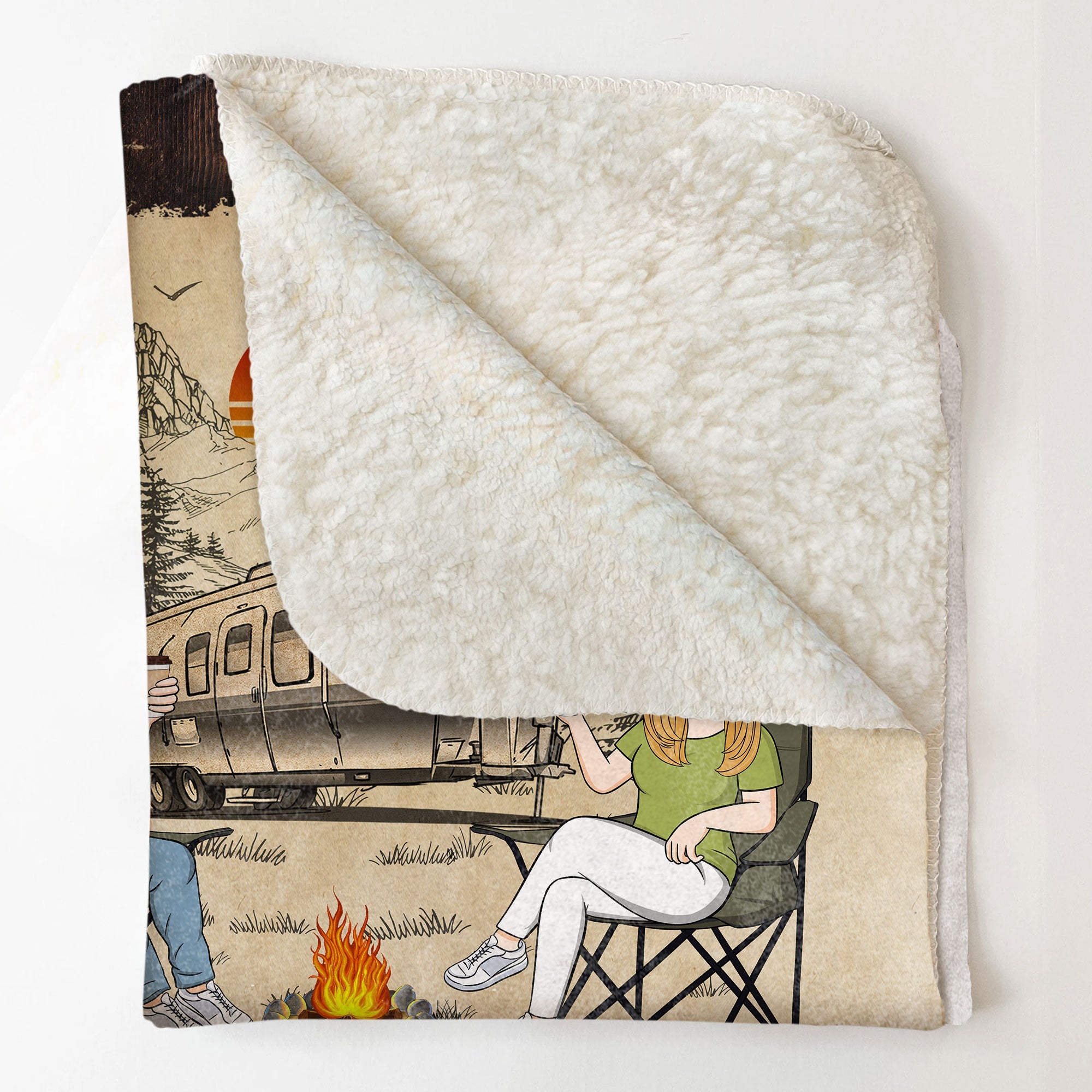 Our Campfire & Coffee Blanket - Personalized Blanket