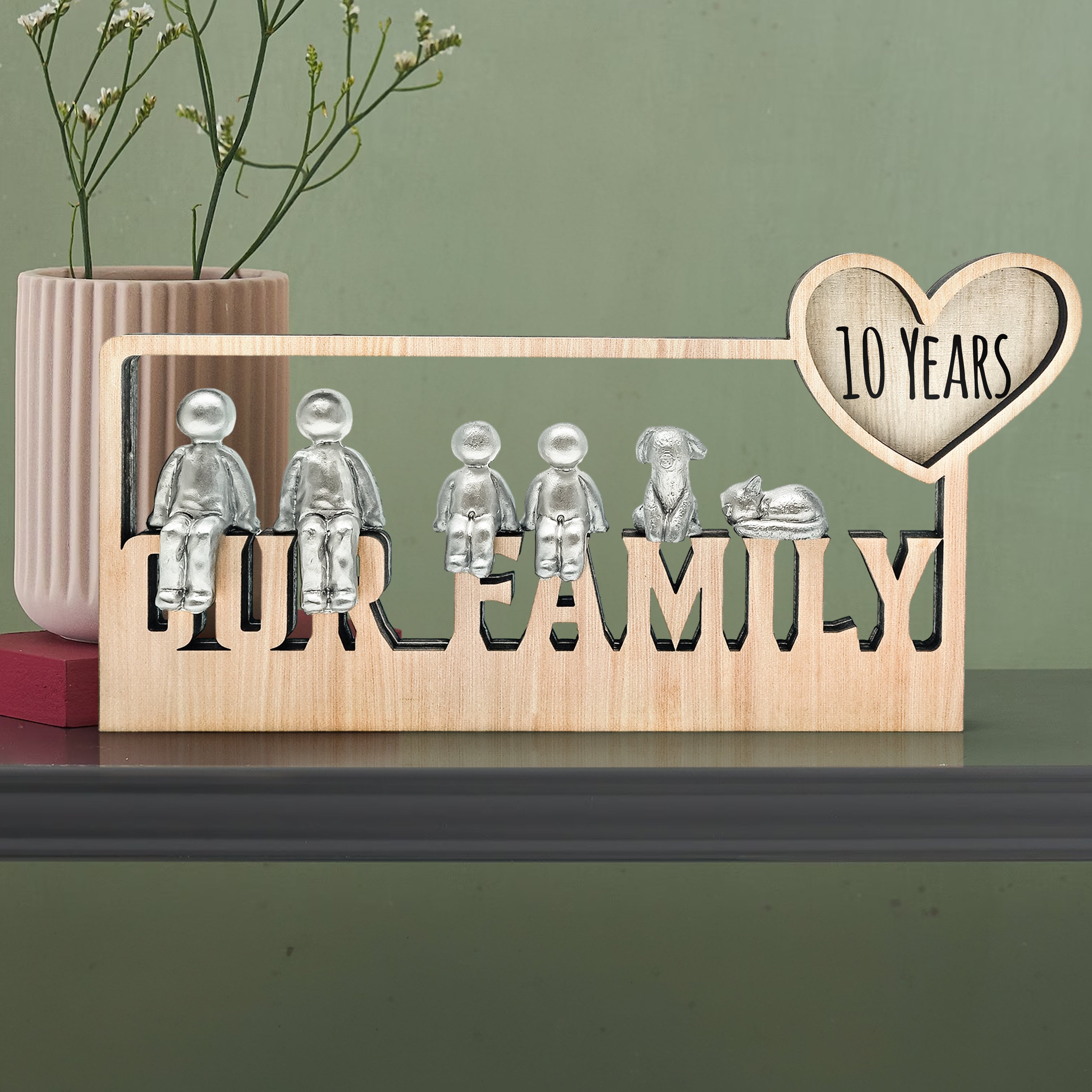 Our Family 10 Years - Personalized Sculpture Figurines