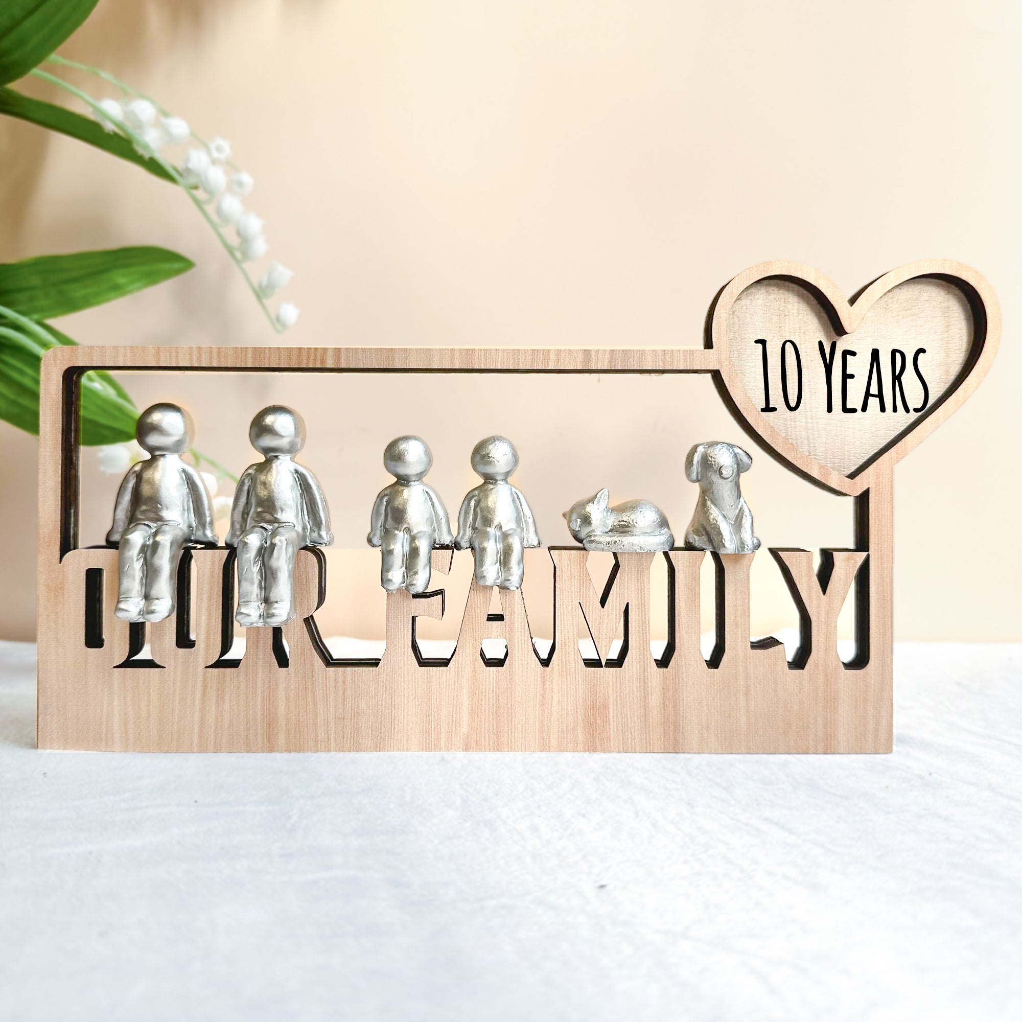 Our Family 10 Years - Personalized Sculpture Figurines