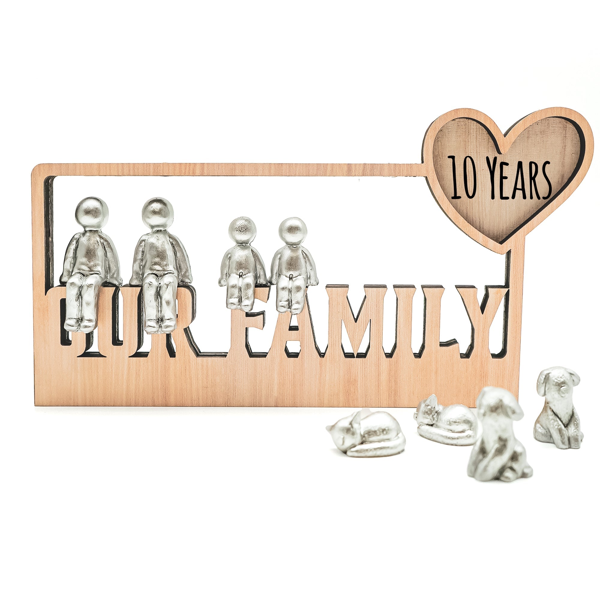 Our Family 10 Years - Personalized Sculpture Figurines