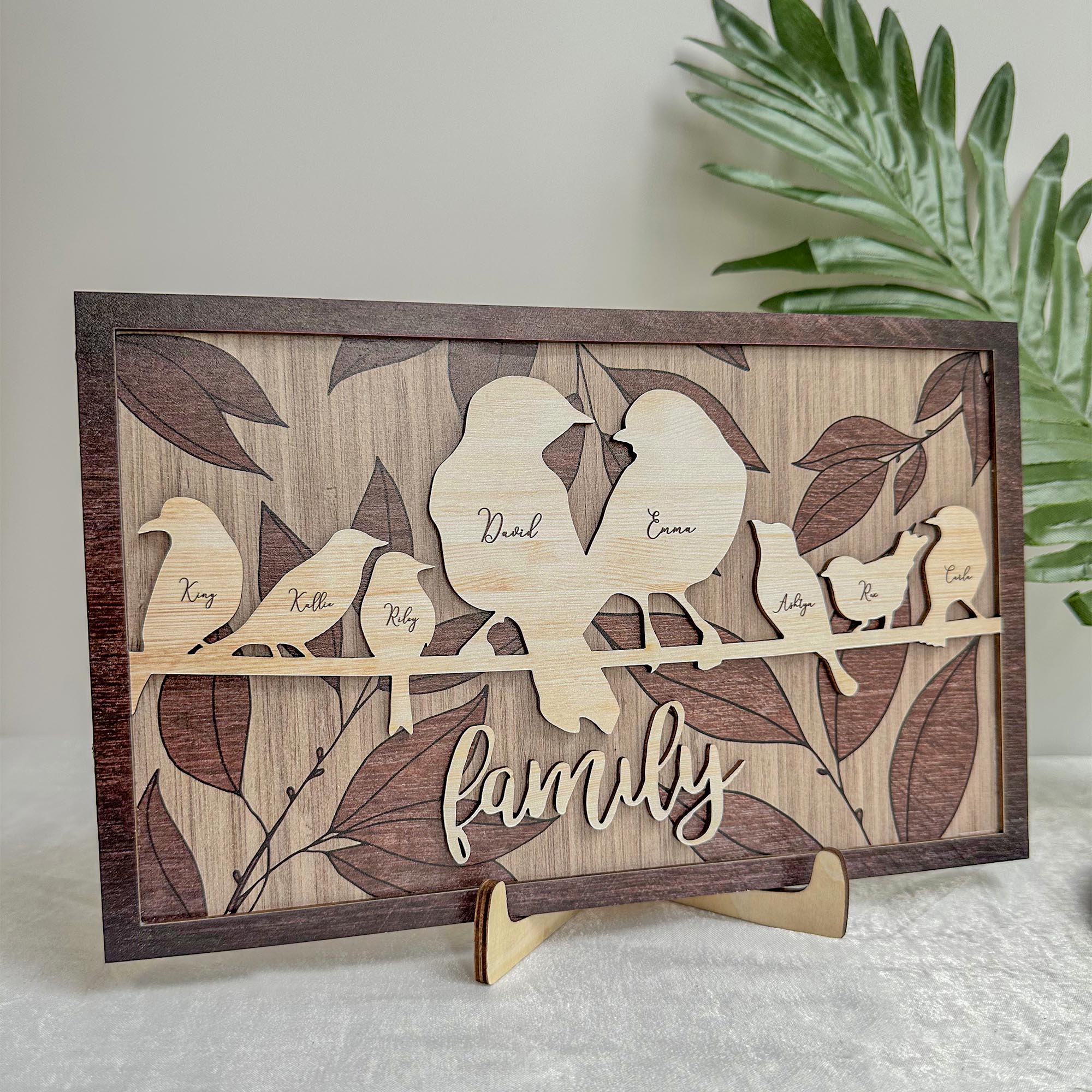 Our Family - Personalized Shaped 2 Layers Wooden Plaque