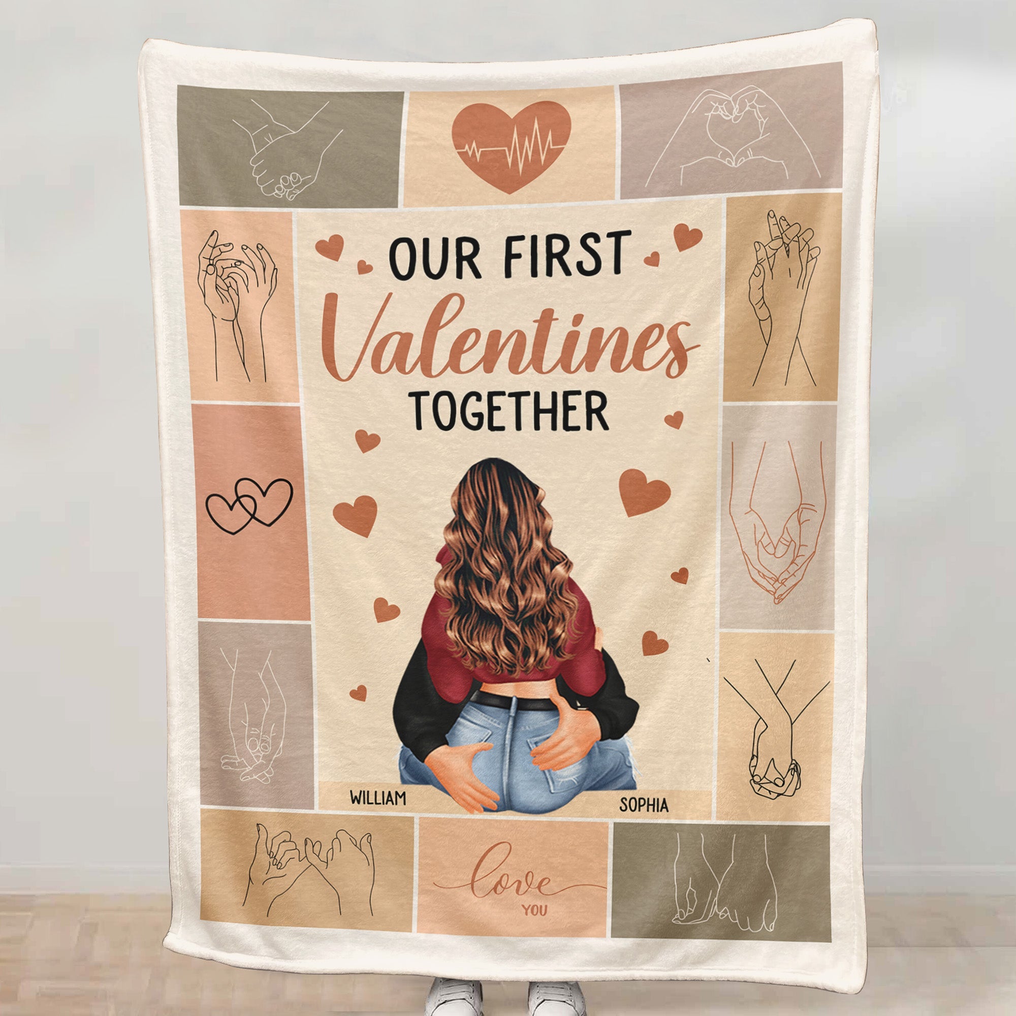 Our First Valentines Together - Personalized Blanket