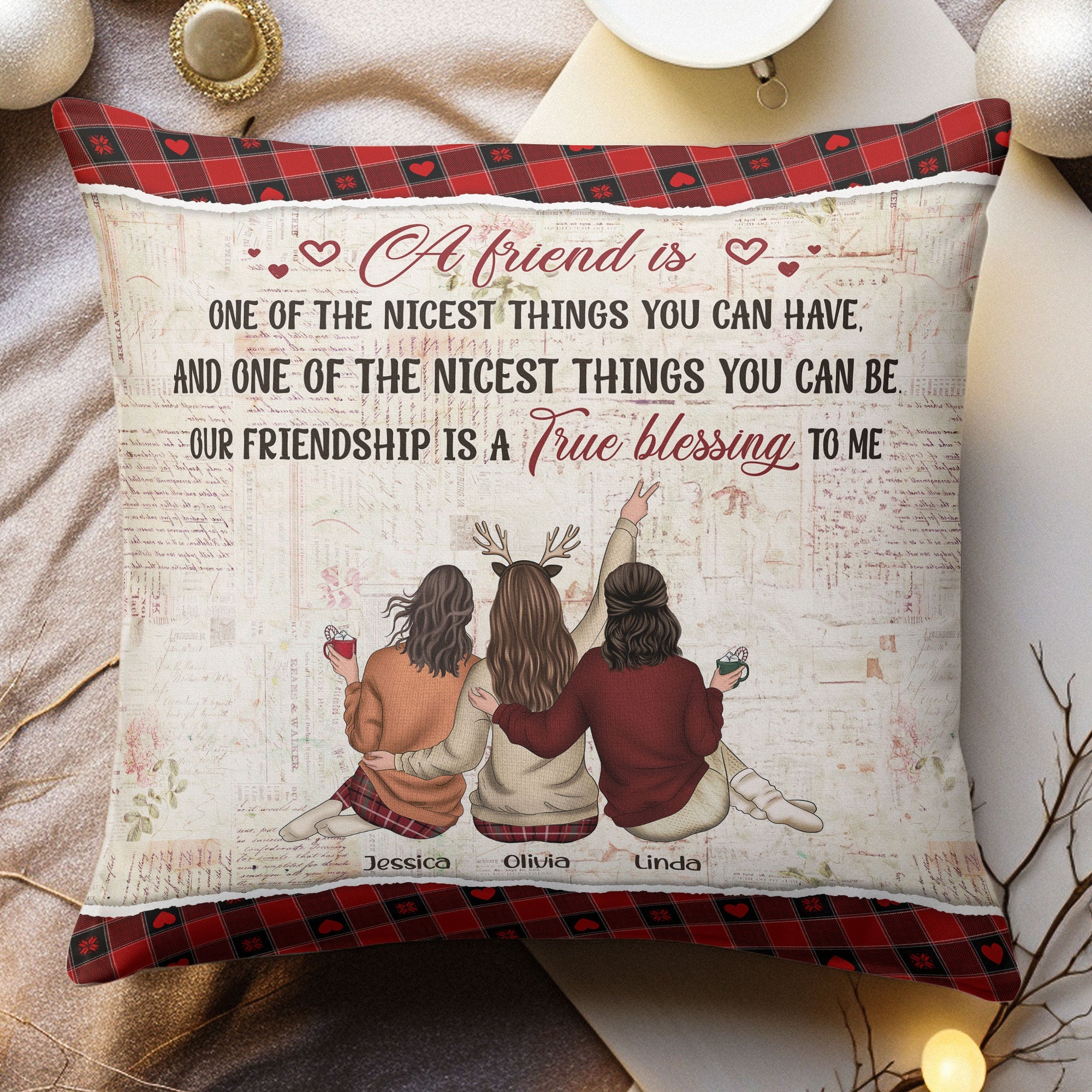 Our Friendship Is A True Blessing To Me - Personalized Pillow