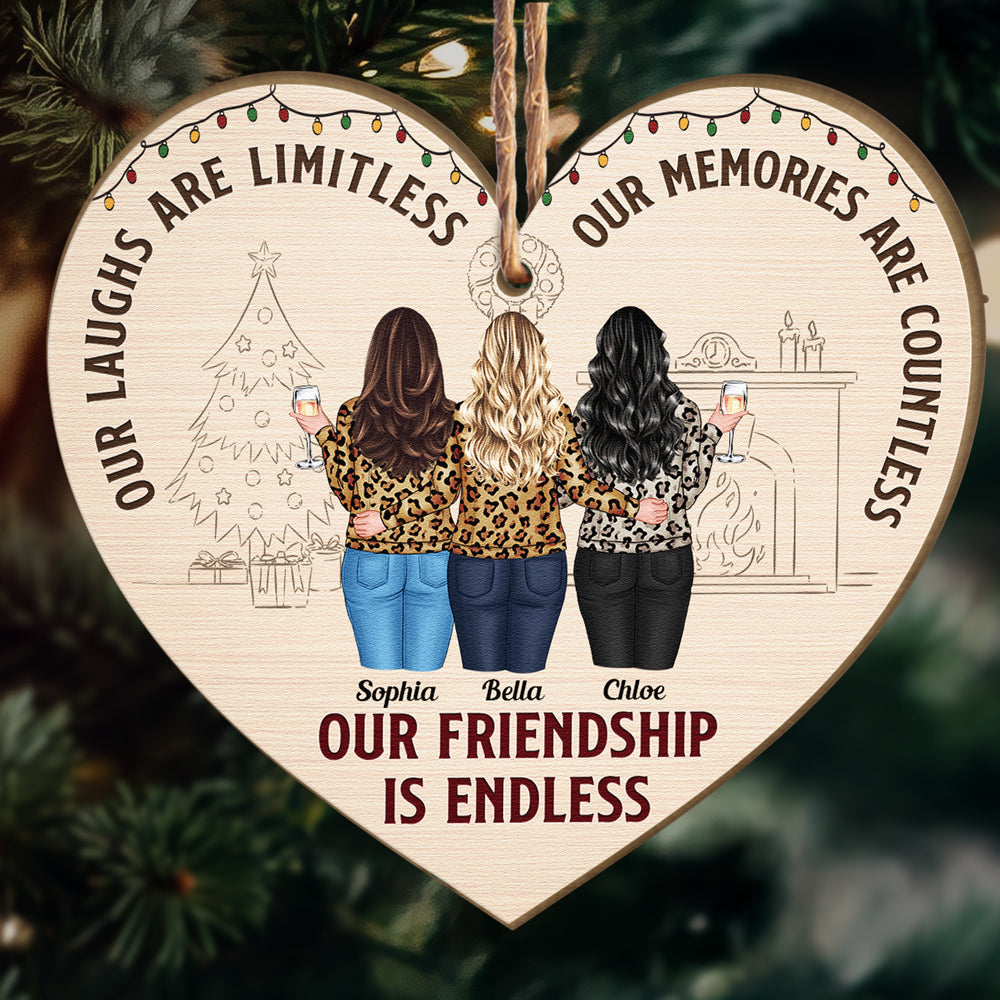 Our Friendship Is Endless - Friends Ornament - Personalized Wooden Ornament