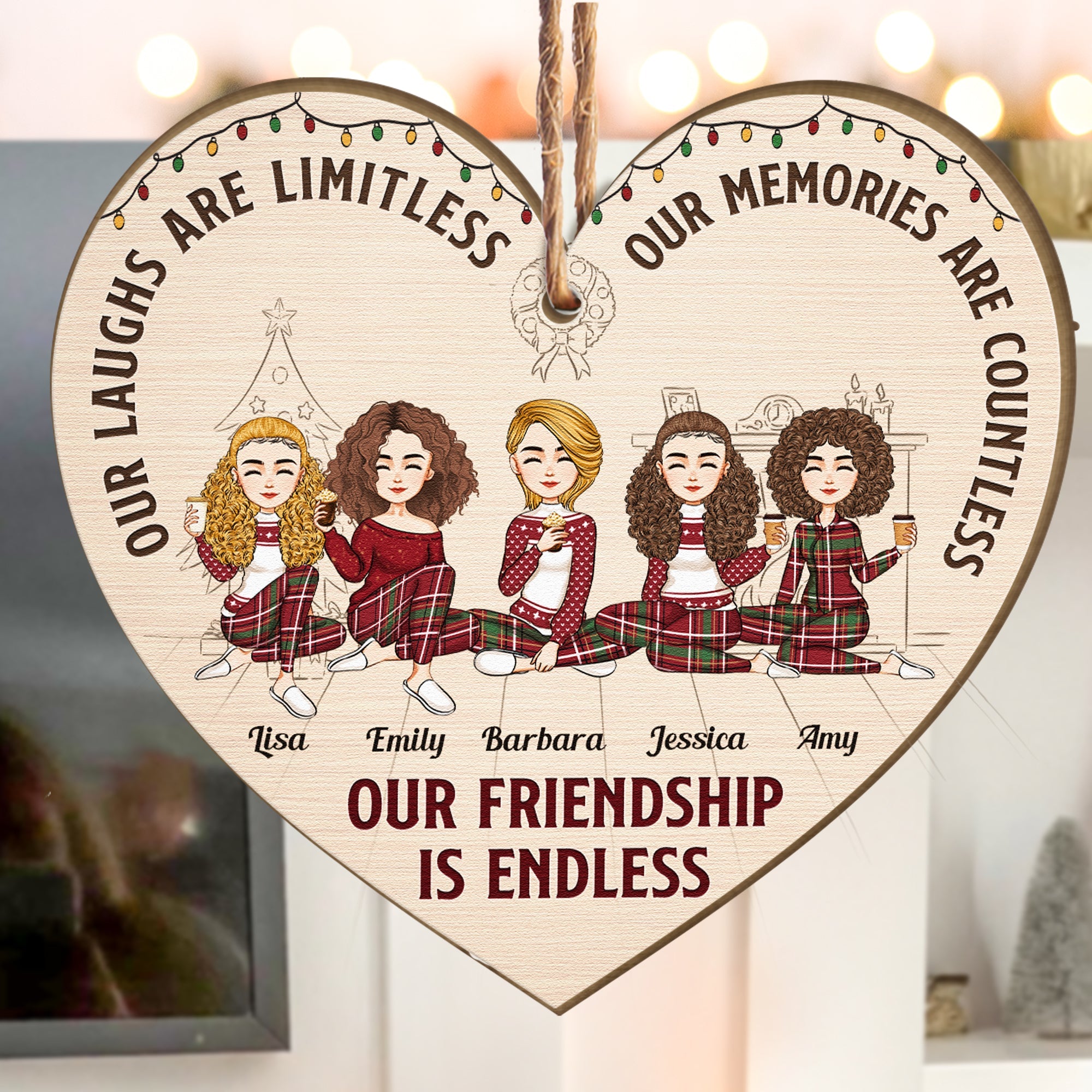 Our Friendship Is Endless Friends Ornament - Personalized Wooden Ornament