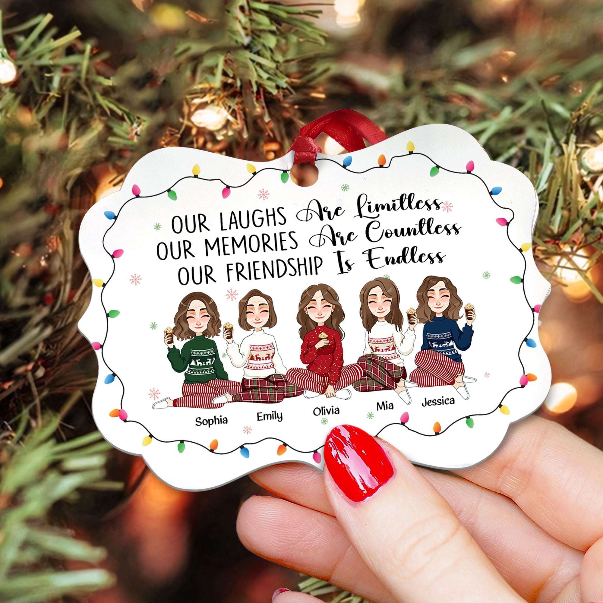 Our Friendship Is Endless - Personalized Aluminum Ornament