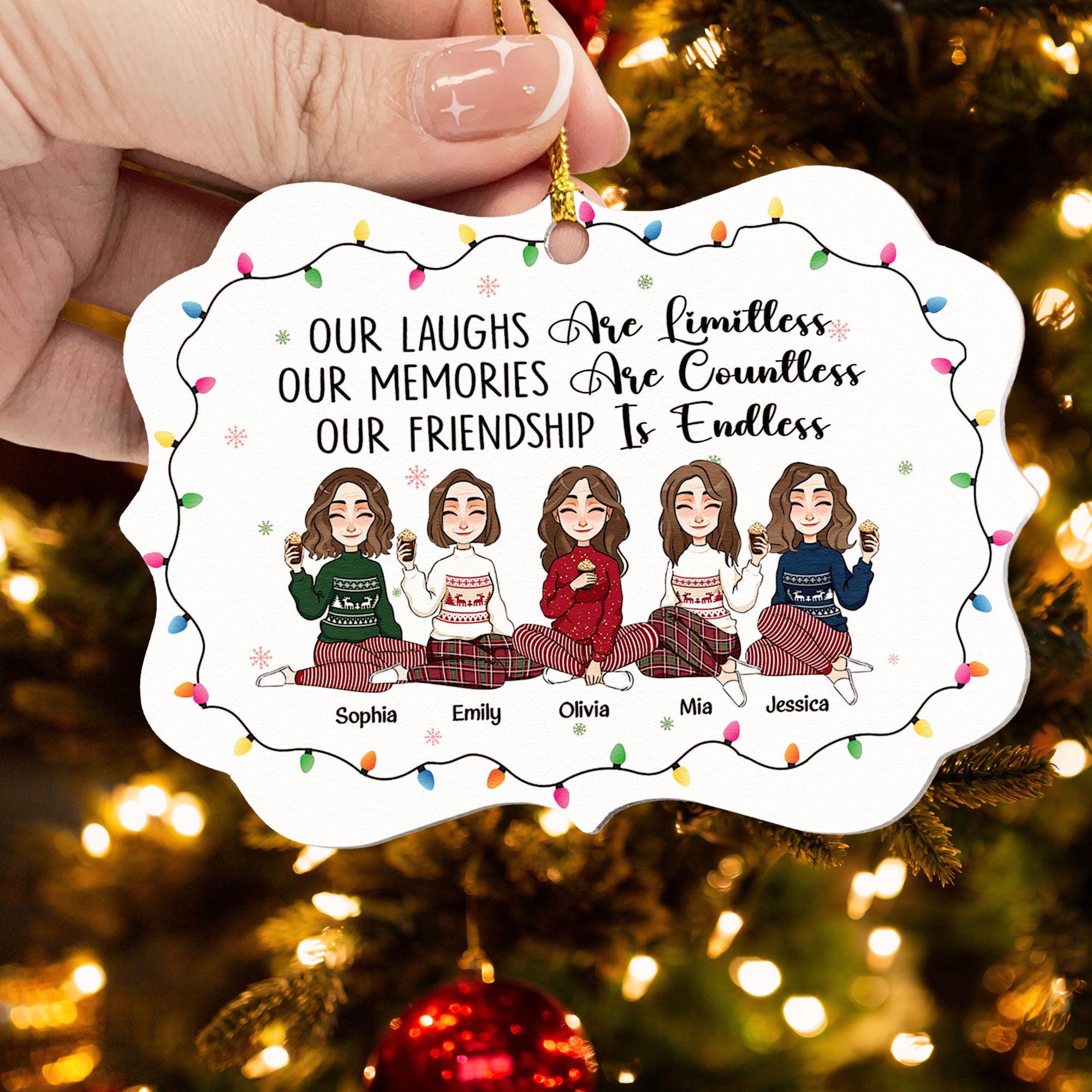 Our Friendship Is Endless - Personalized Aluminum Ornament