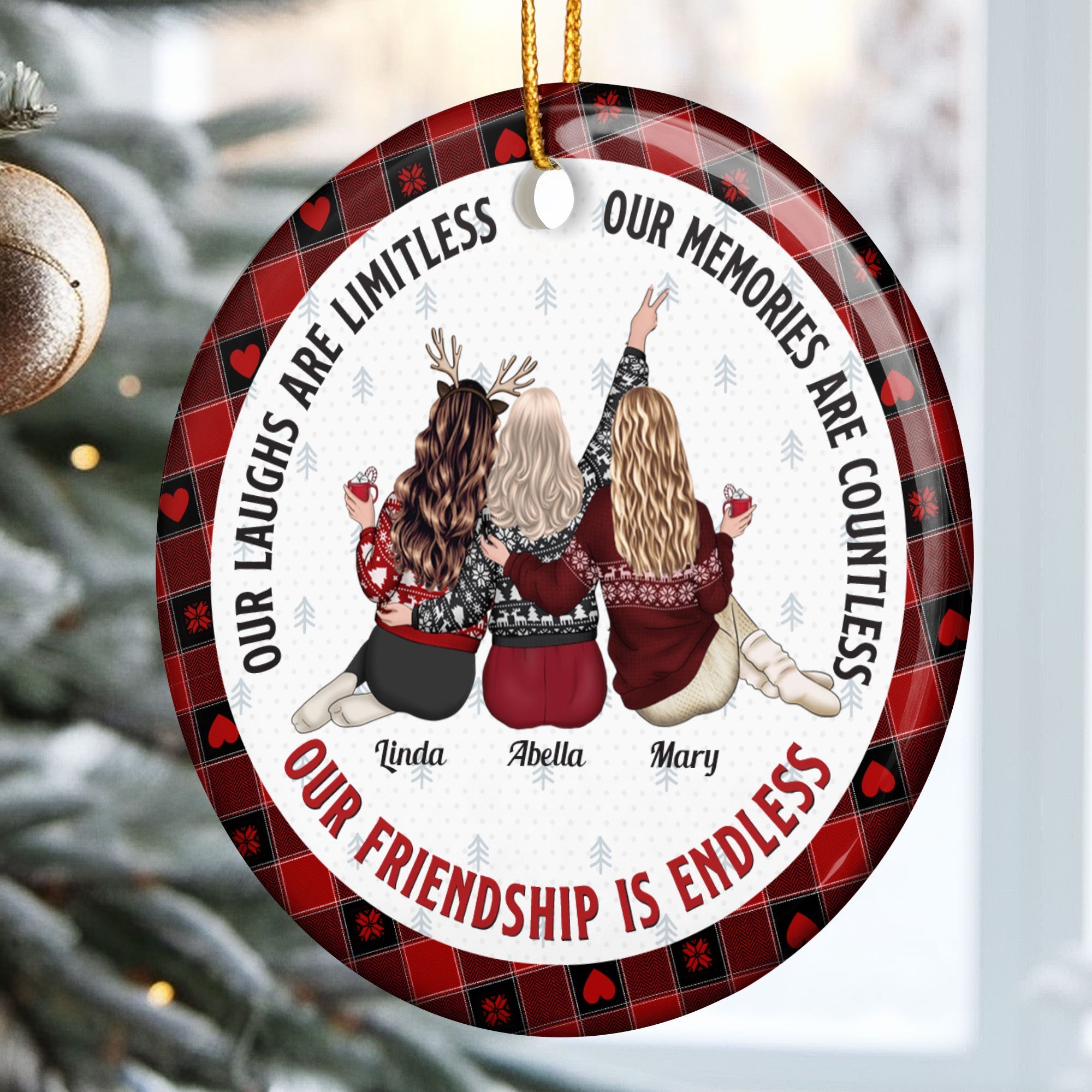 Our Friendship Is Endless - Personalized Friends Ornament