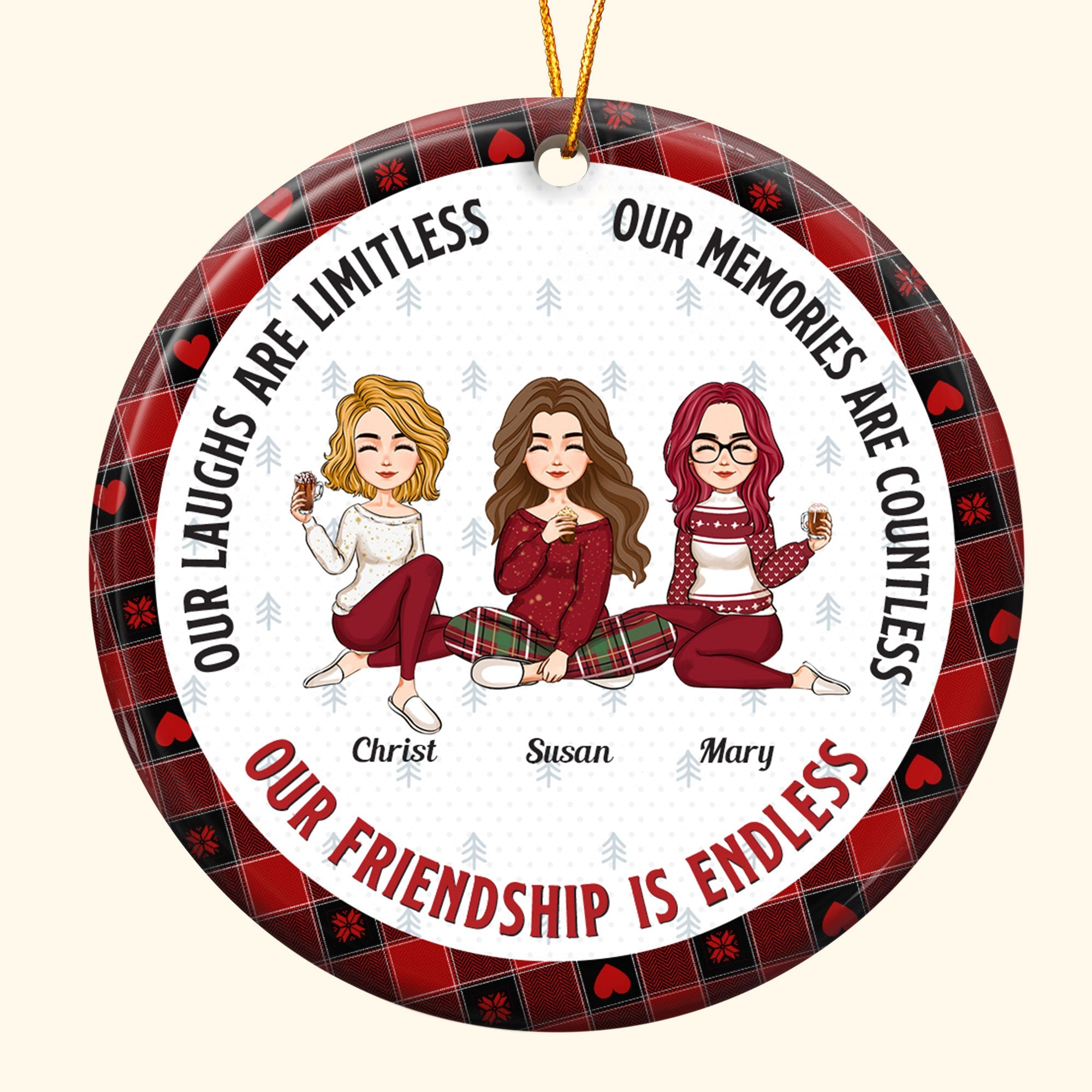 Our Friendship Is Endless Ver 2 - Personalized Ceramic Ornament