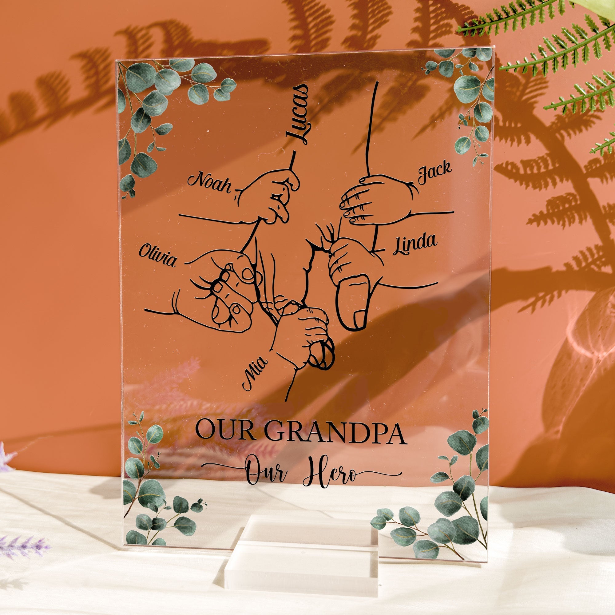 Our Grandpa, Our Hero - Personalized Acrylic Plaque