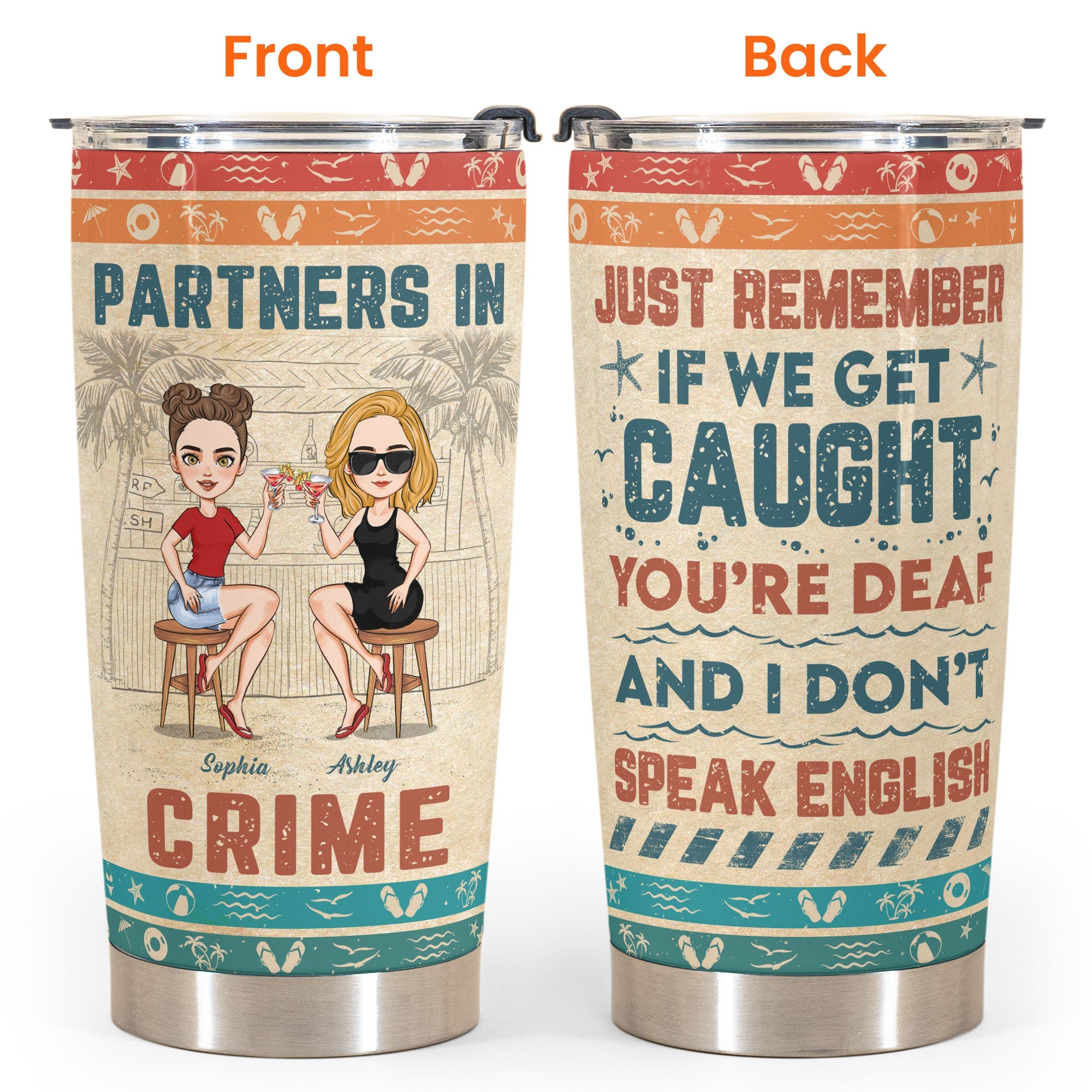 Partner In Crime - Summer Version - Personalized Tumbler Cup