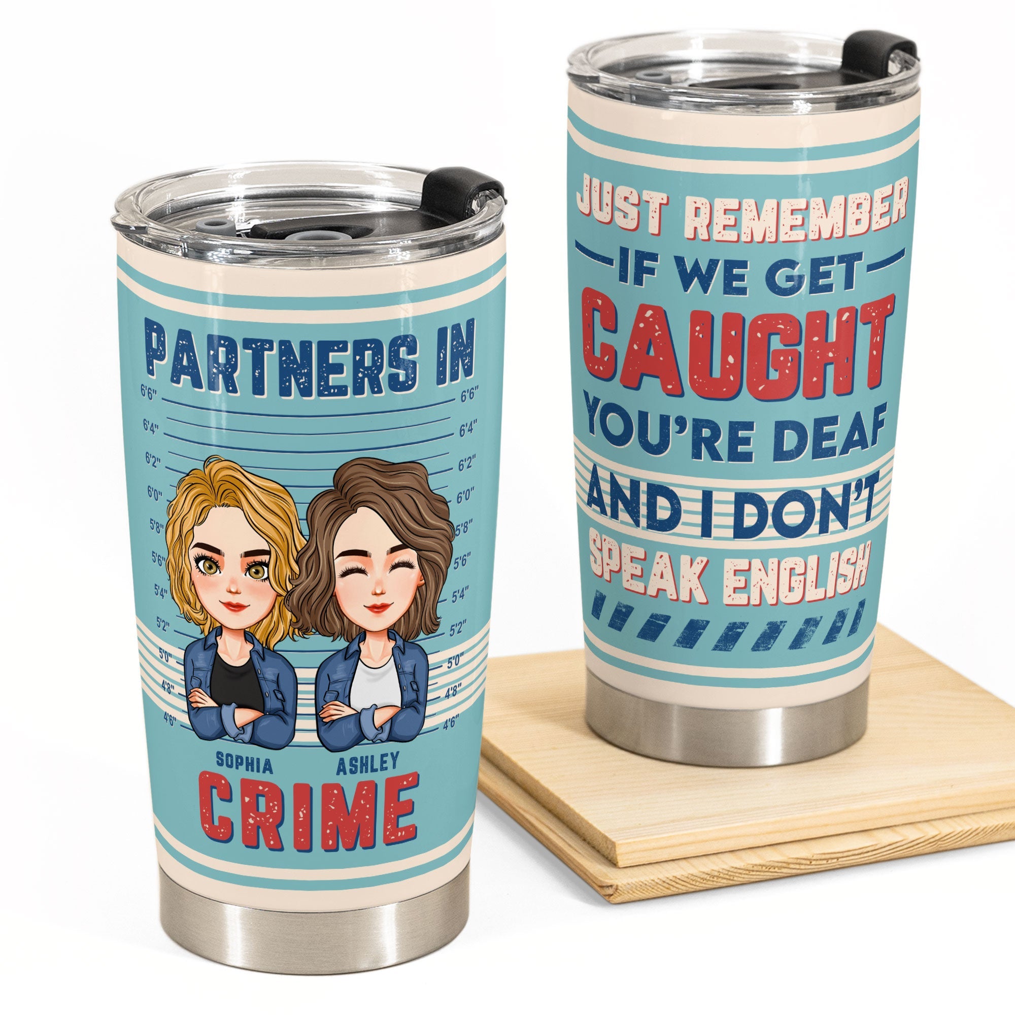 Partners In Crime Gift For Besties - Personalized Tumbler Cup