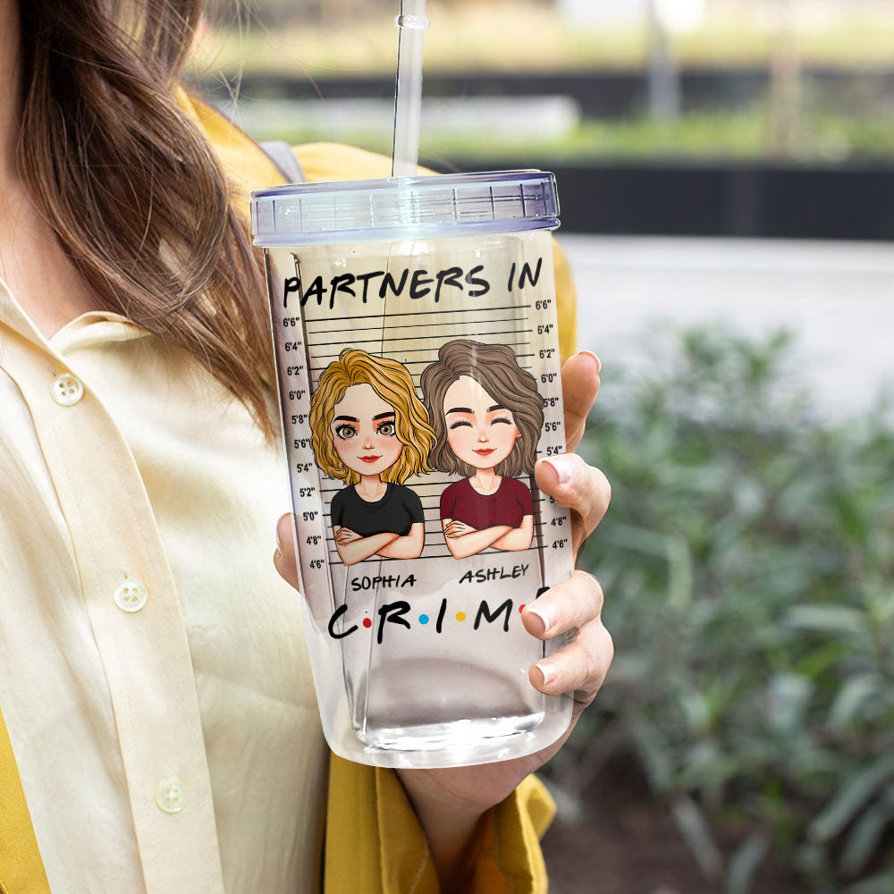 Partners In Crime - Lovely Version - Personalized Acrylic Tumbler With Straw