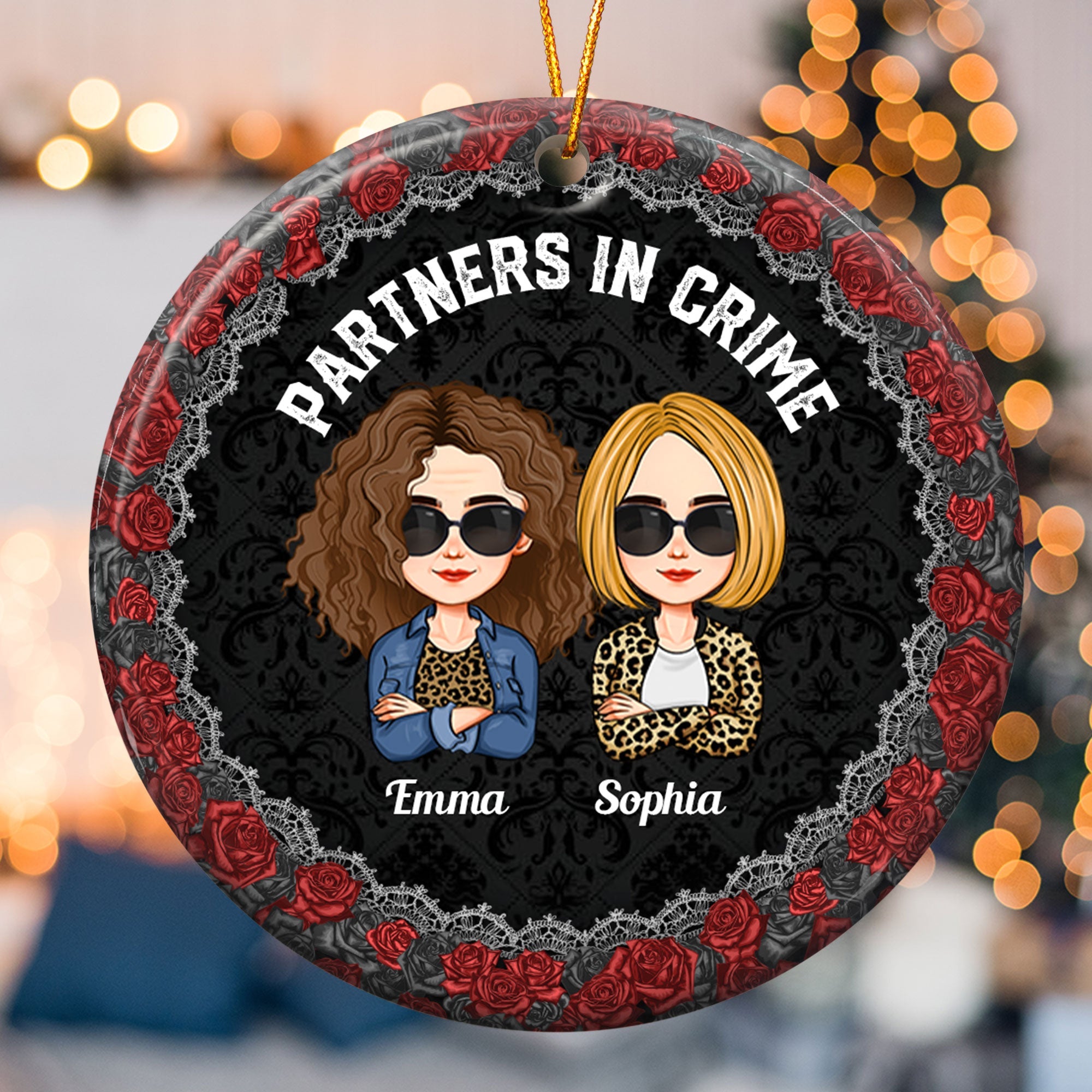 Partners In Crime - Personalized Ceramic Ornament