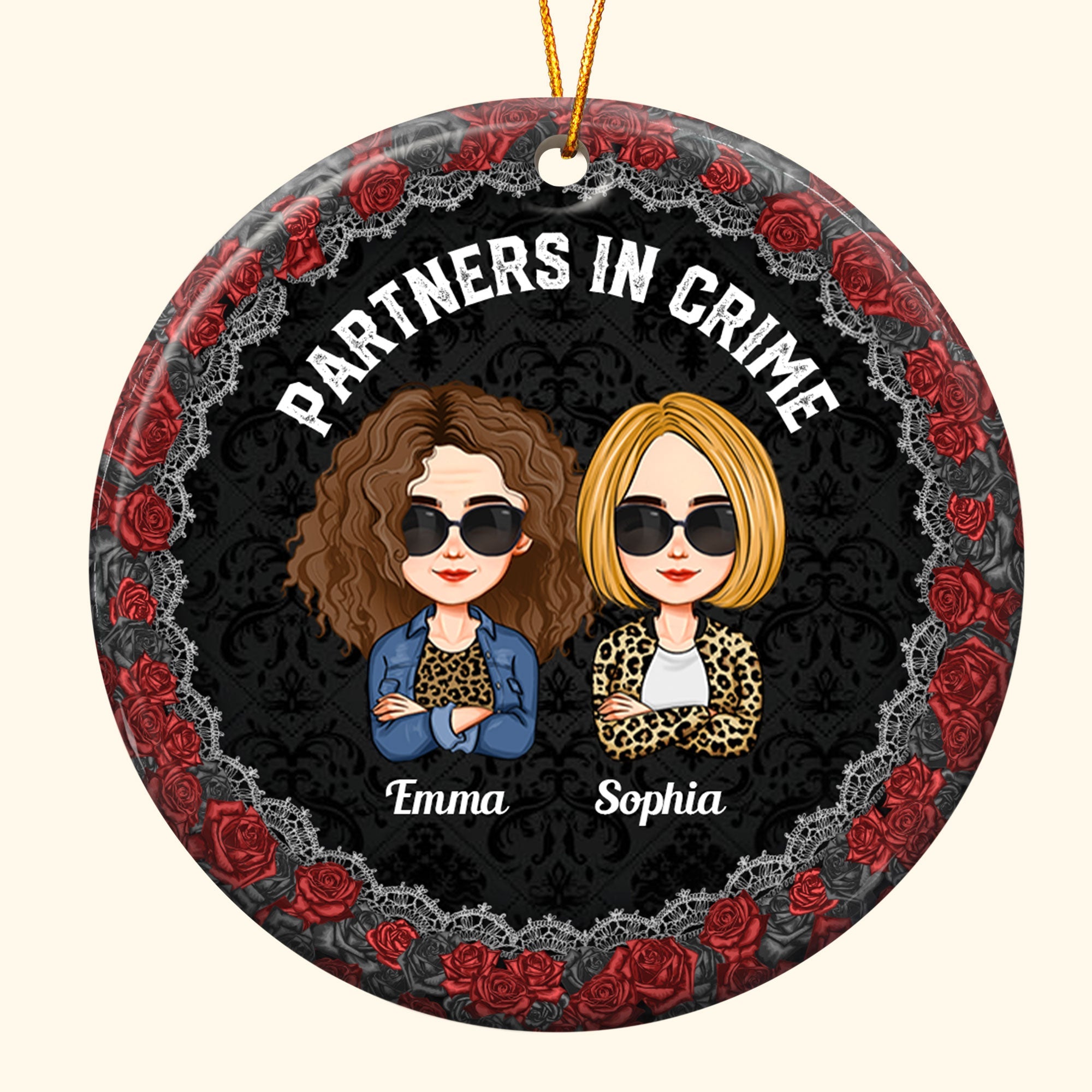 Partners In Crime - Personalized Ceramic Ornament