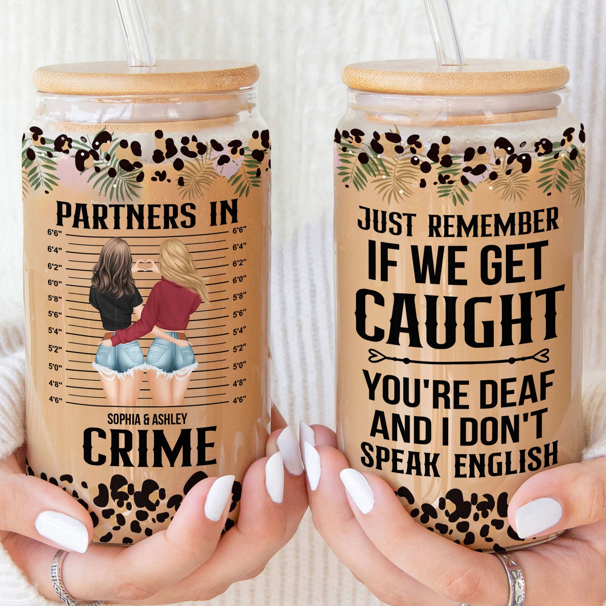 Partners In Crime - Personalized Clear Glass Cup